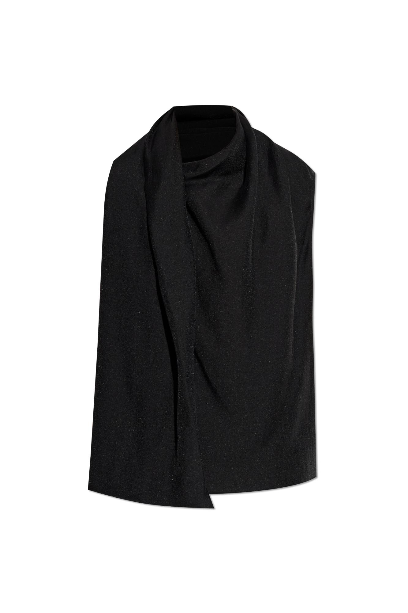 Totême Toteme Top With Decorative Scarf In Black