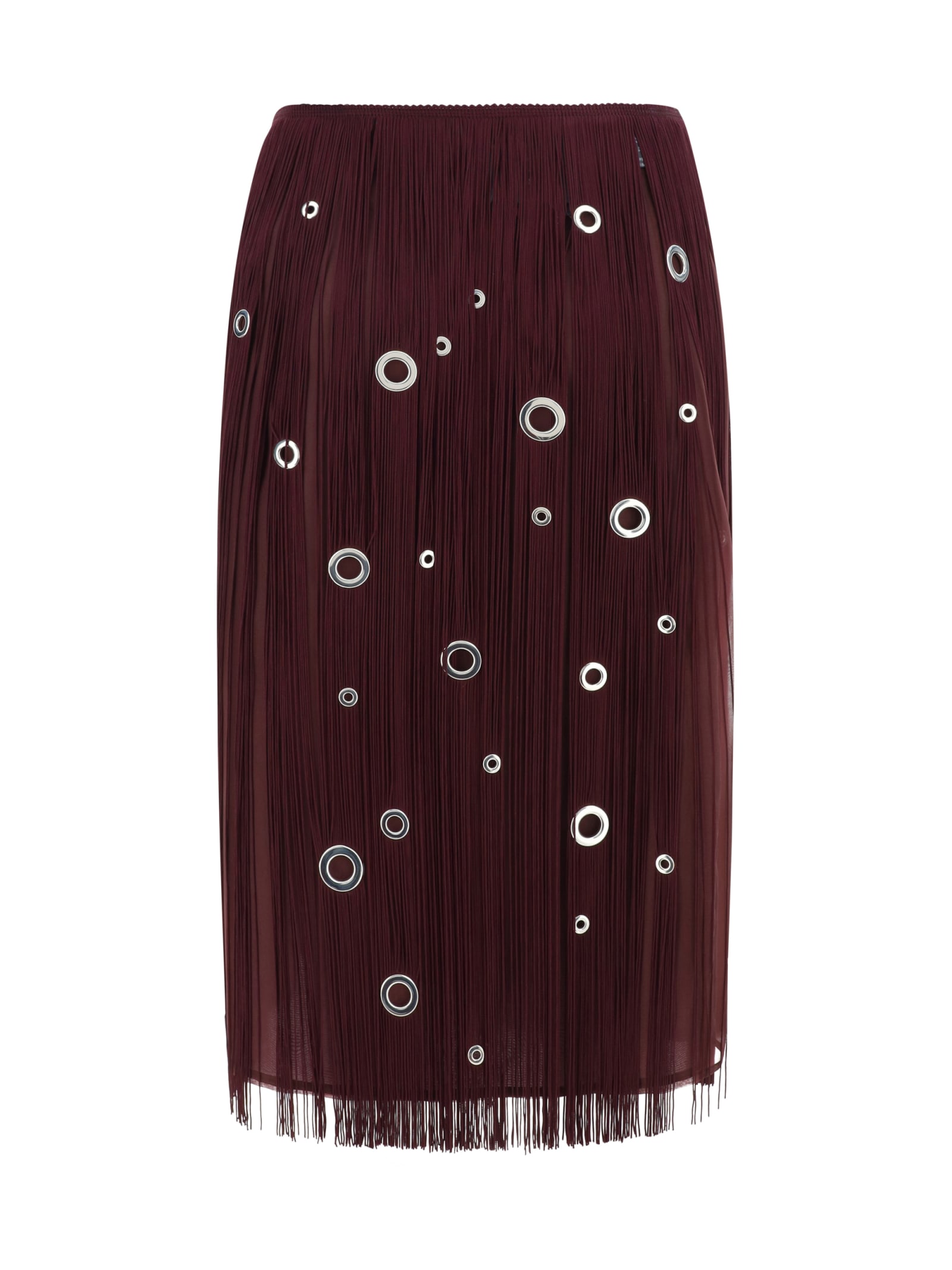 Shop Prada Midi Skirt In Corniola