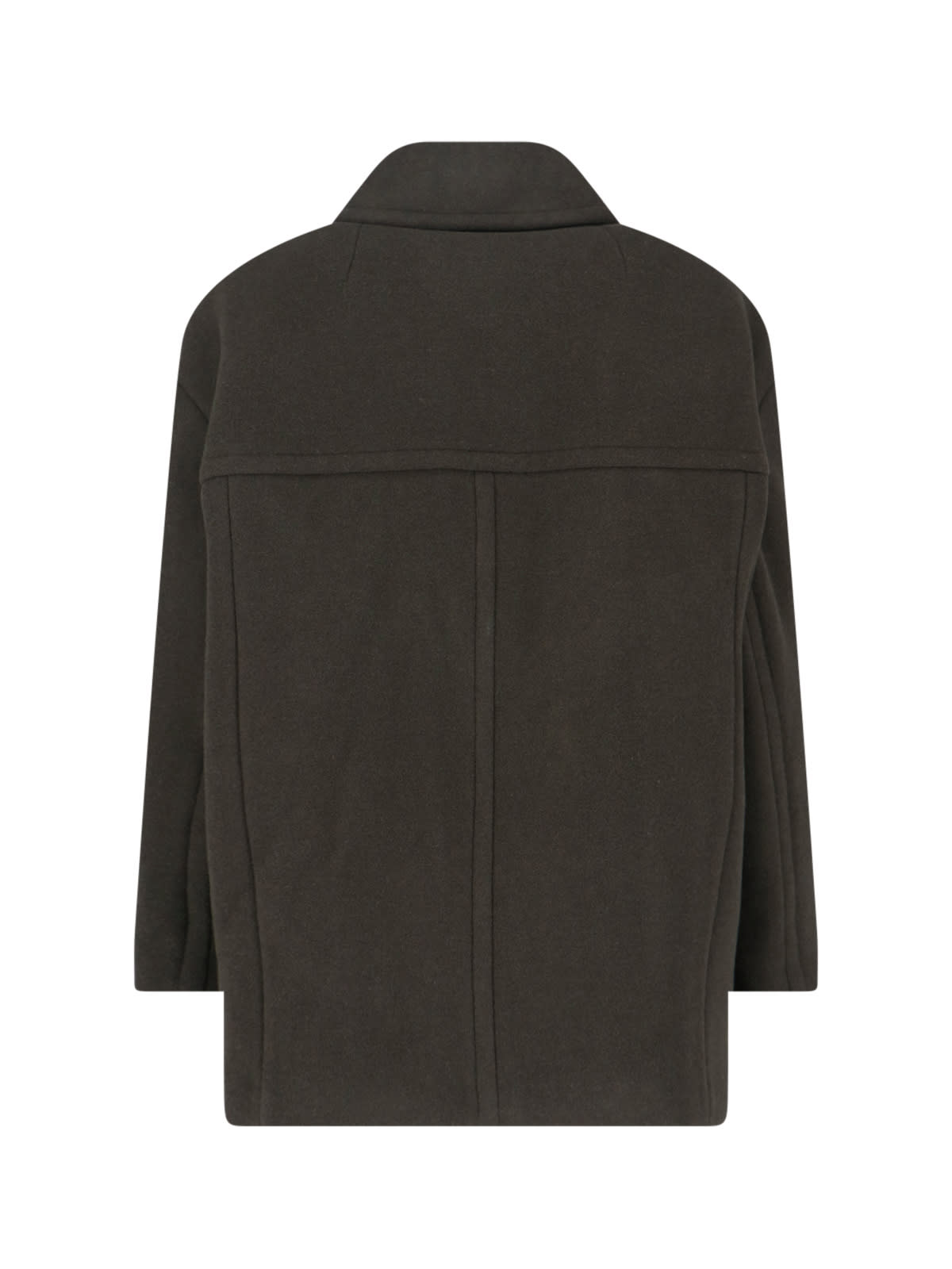 Isabel Marant Double-breasted Green Jacket With Structured Collar And Large Buttons In Green