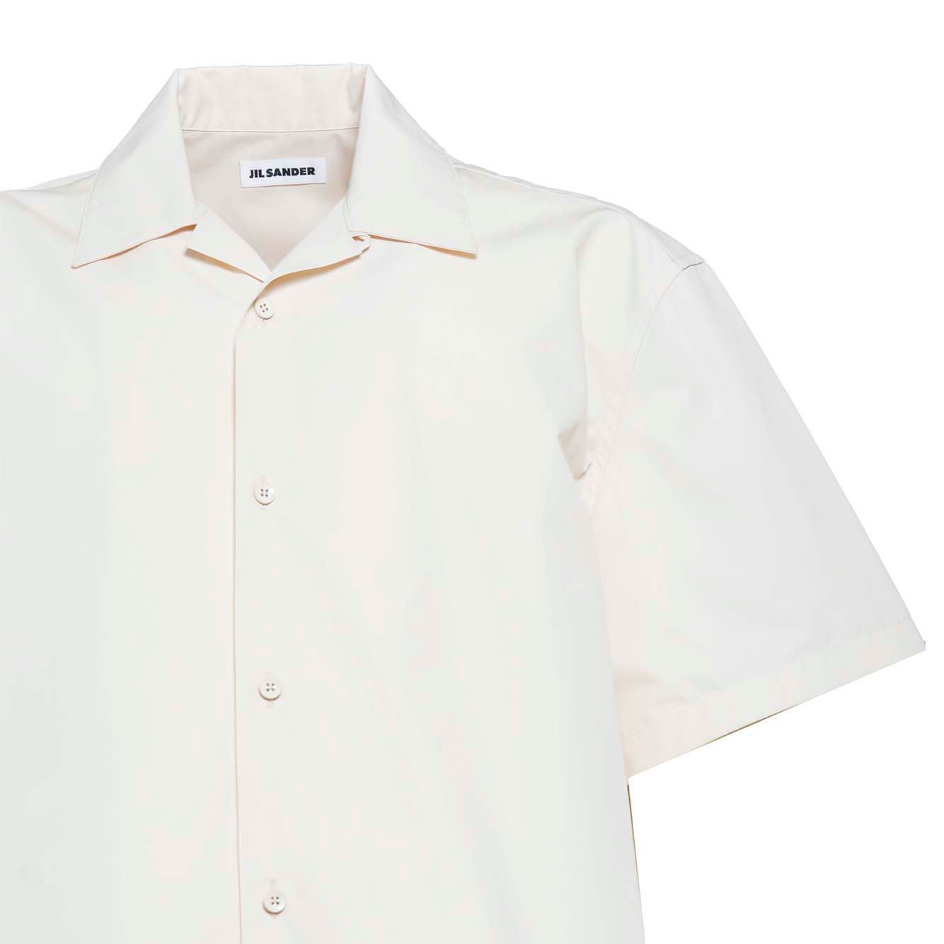 Shop Jil Sander Short-sleeved Poplin Shirt In Ecrù