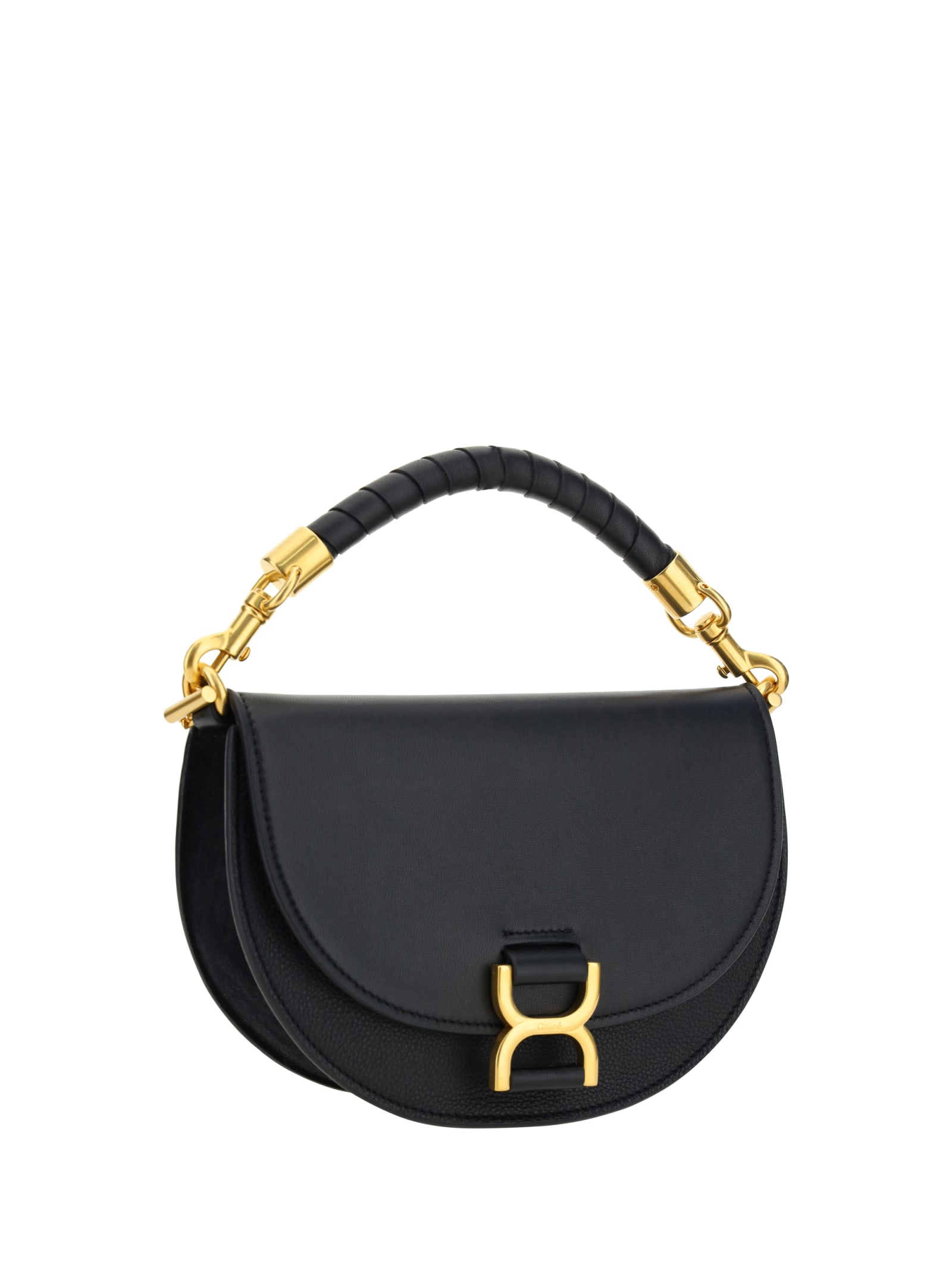 Shop Chloé Marcie Handbag In Black