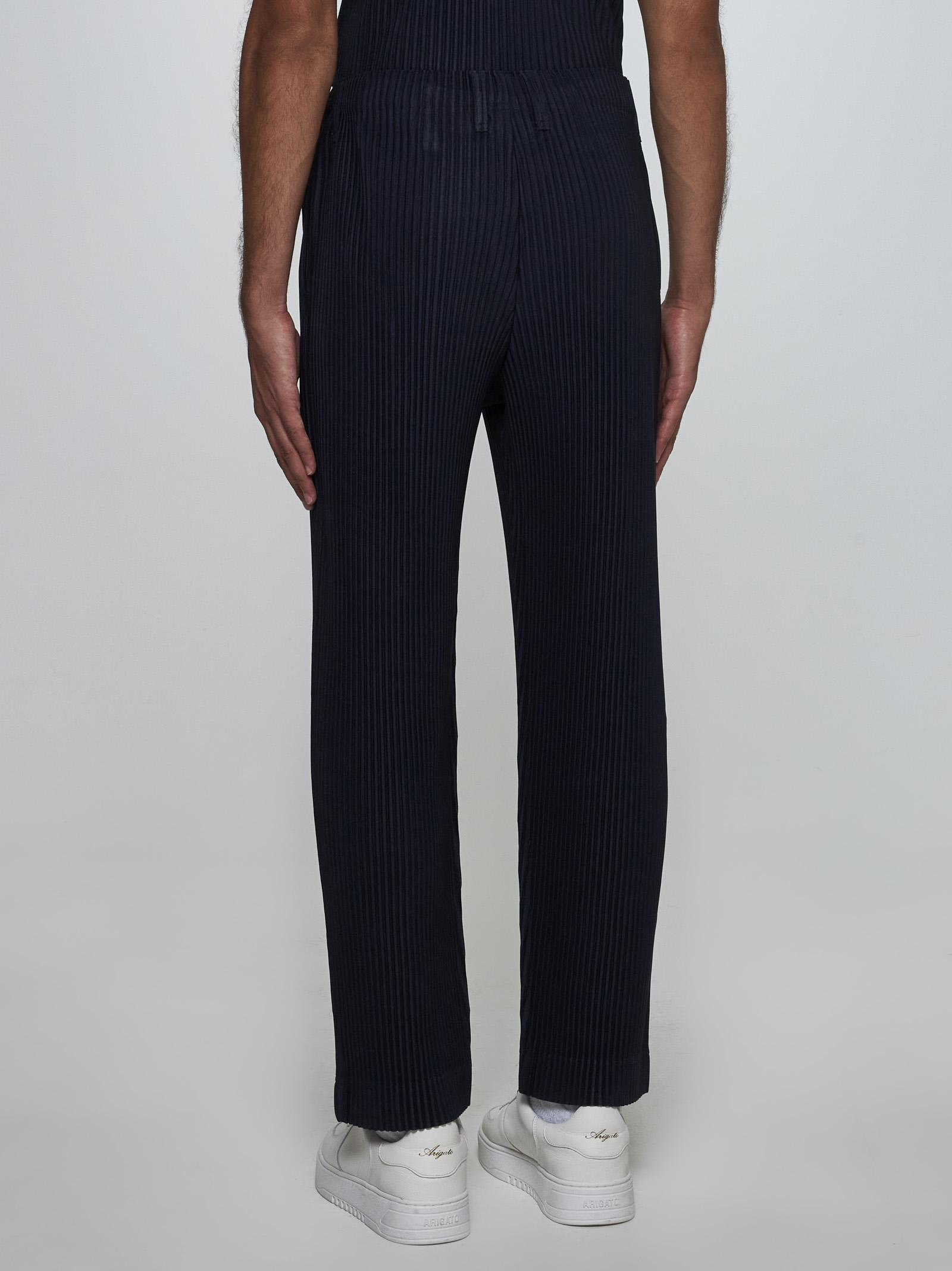 Shop Issey Miyake Pleated Fabric Trousers In Blue