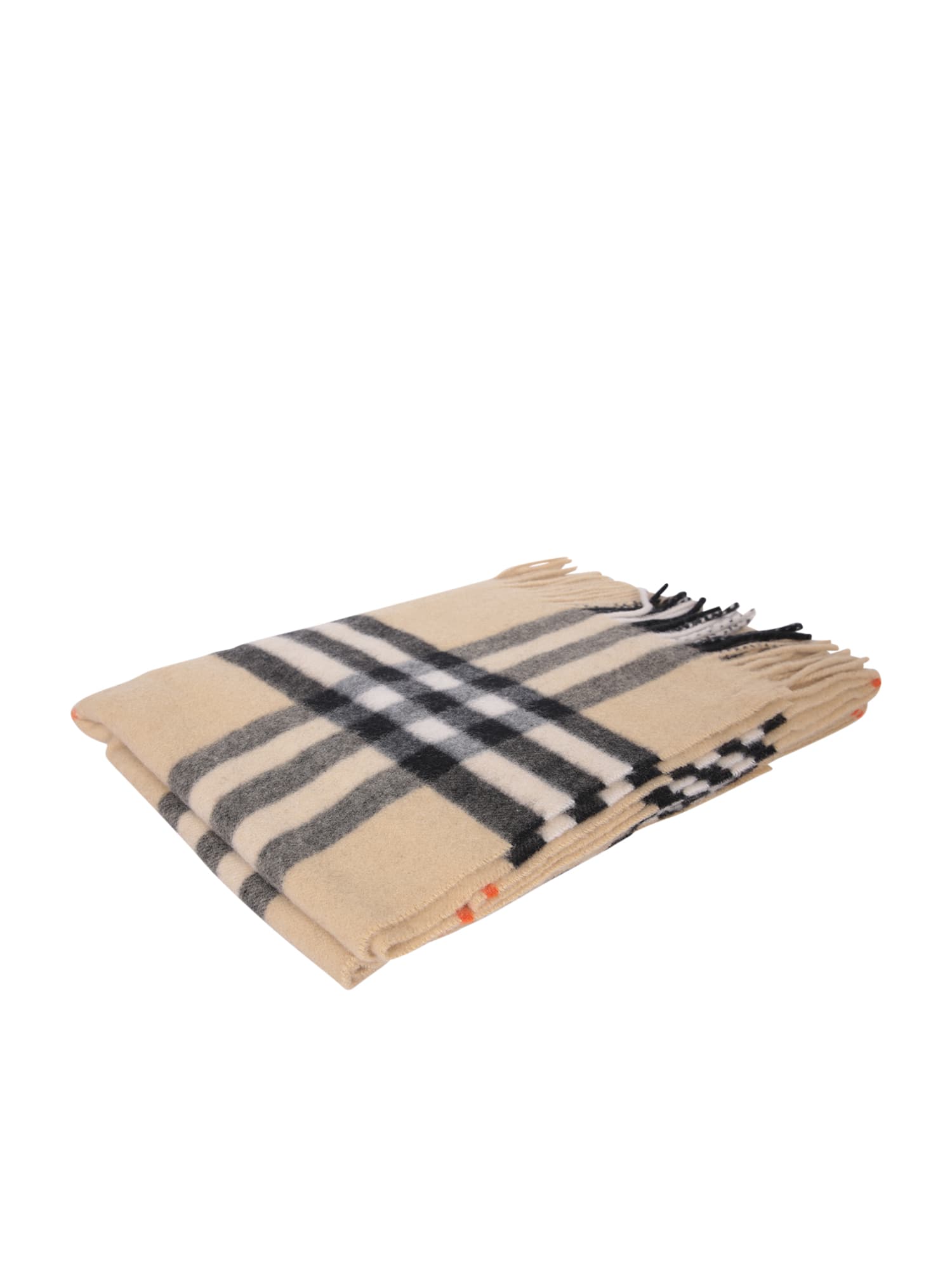 Shop Burberry Sand Cashmere Giant Check Scarf In Beige