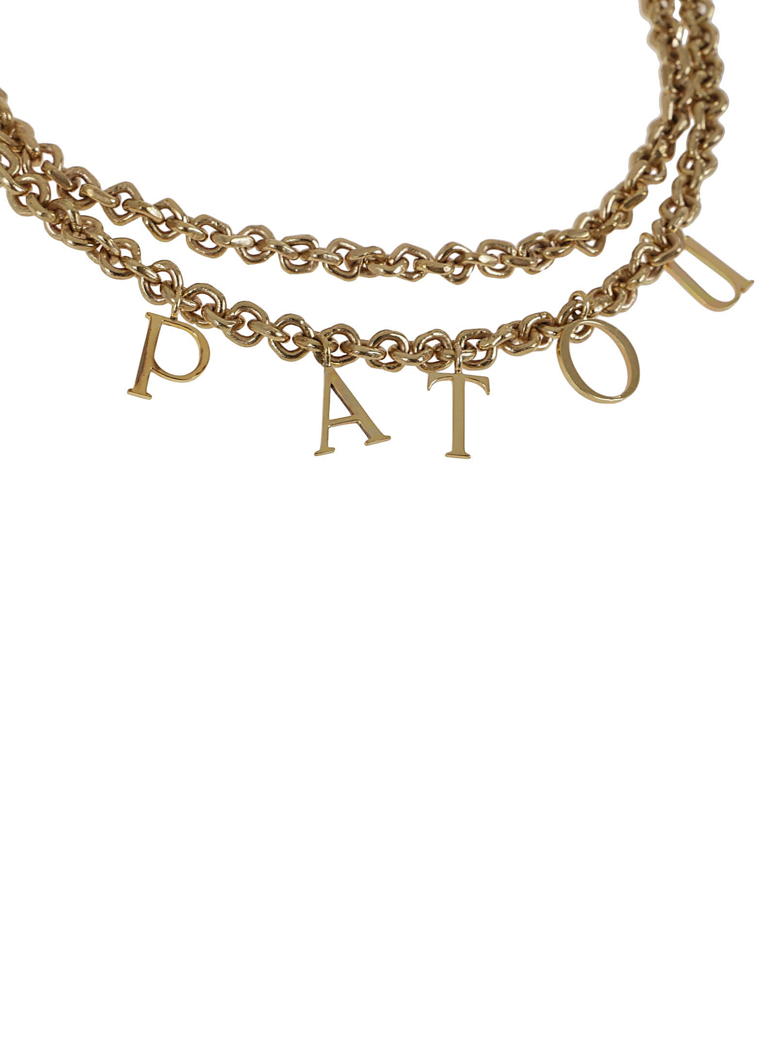 Shop Patou Letters Double Necklace In G Gold