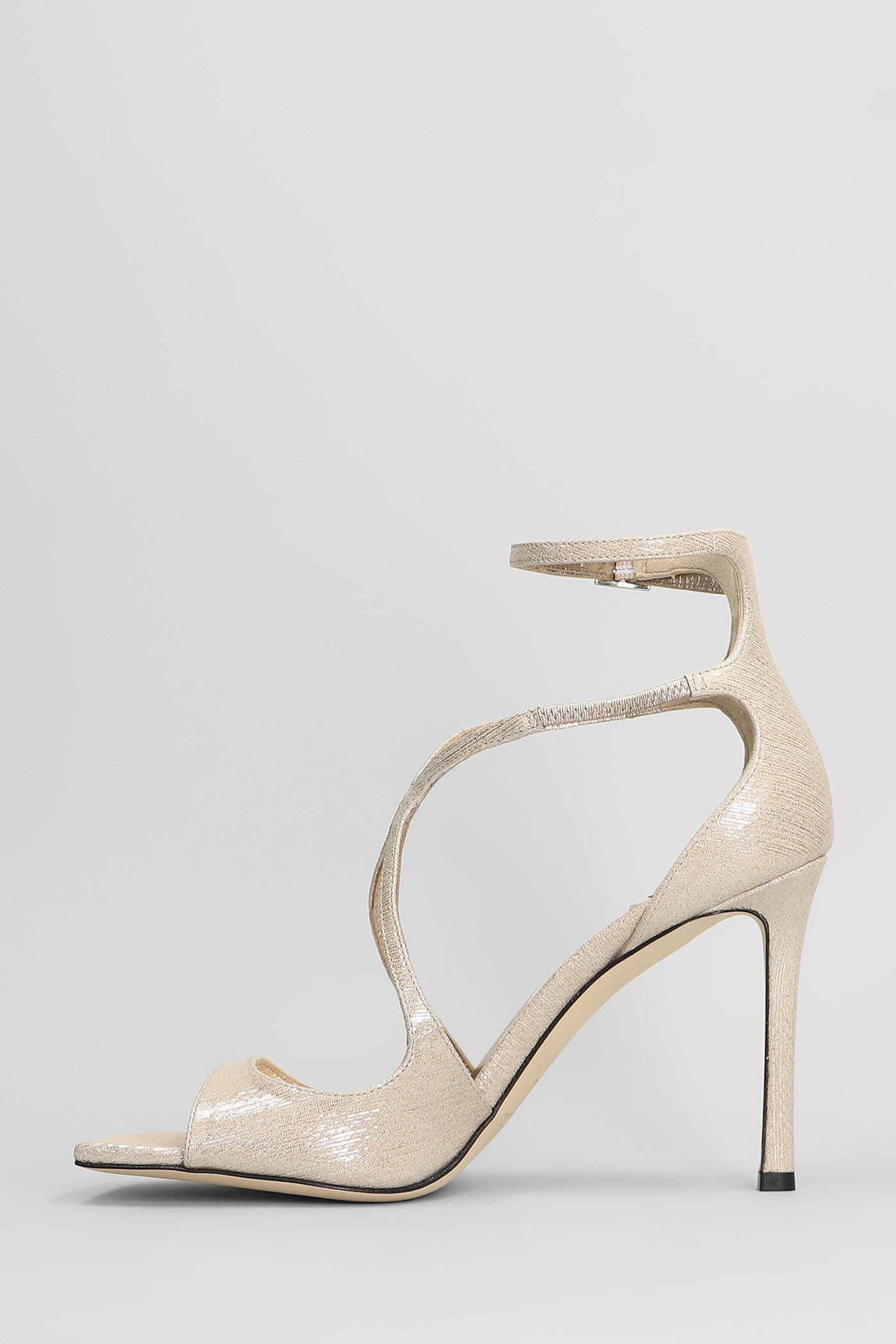 Jimmy Choo Azia 95 Sandals In Gold Leather In Gold
