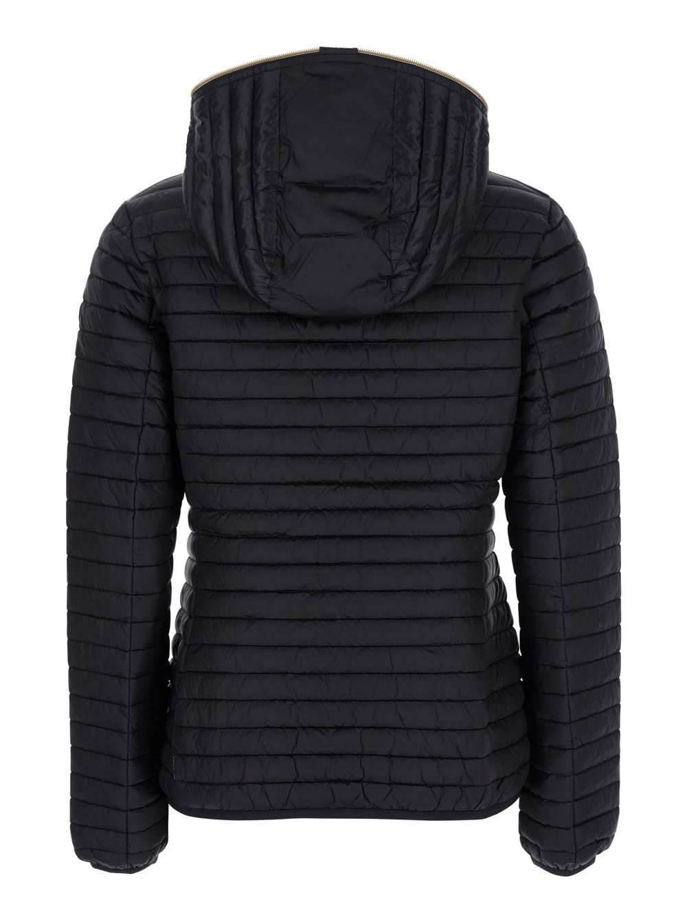 Save The Duck 'alexa' Black Down Jacket With Hood And Quilted Design In Black