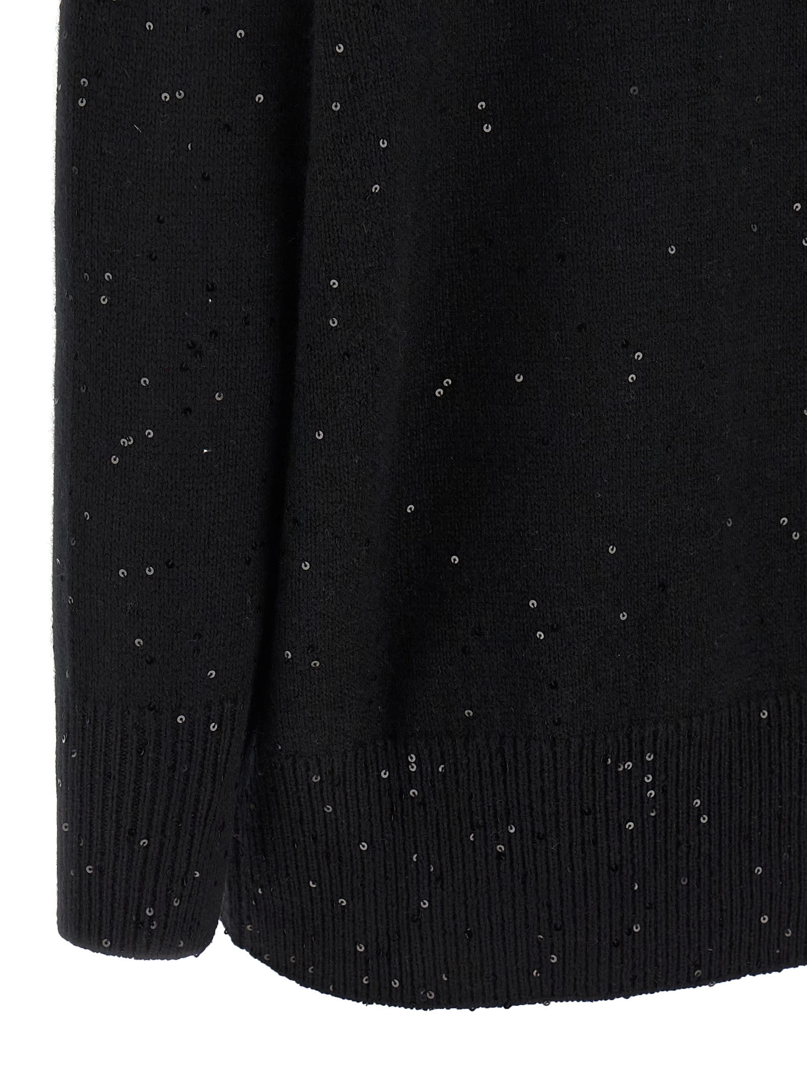 Brunello Cucinelli Sequin Sweater Sweaters And Cardigans Black In Black