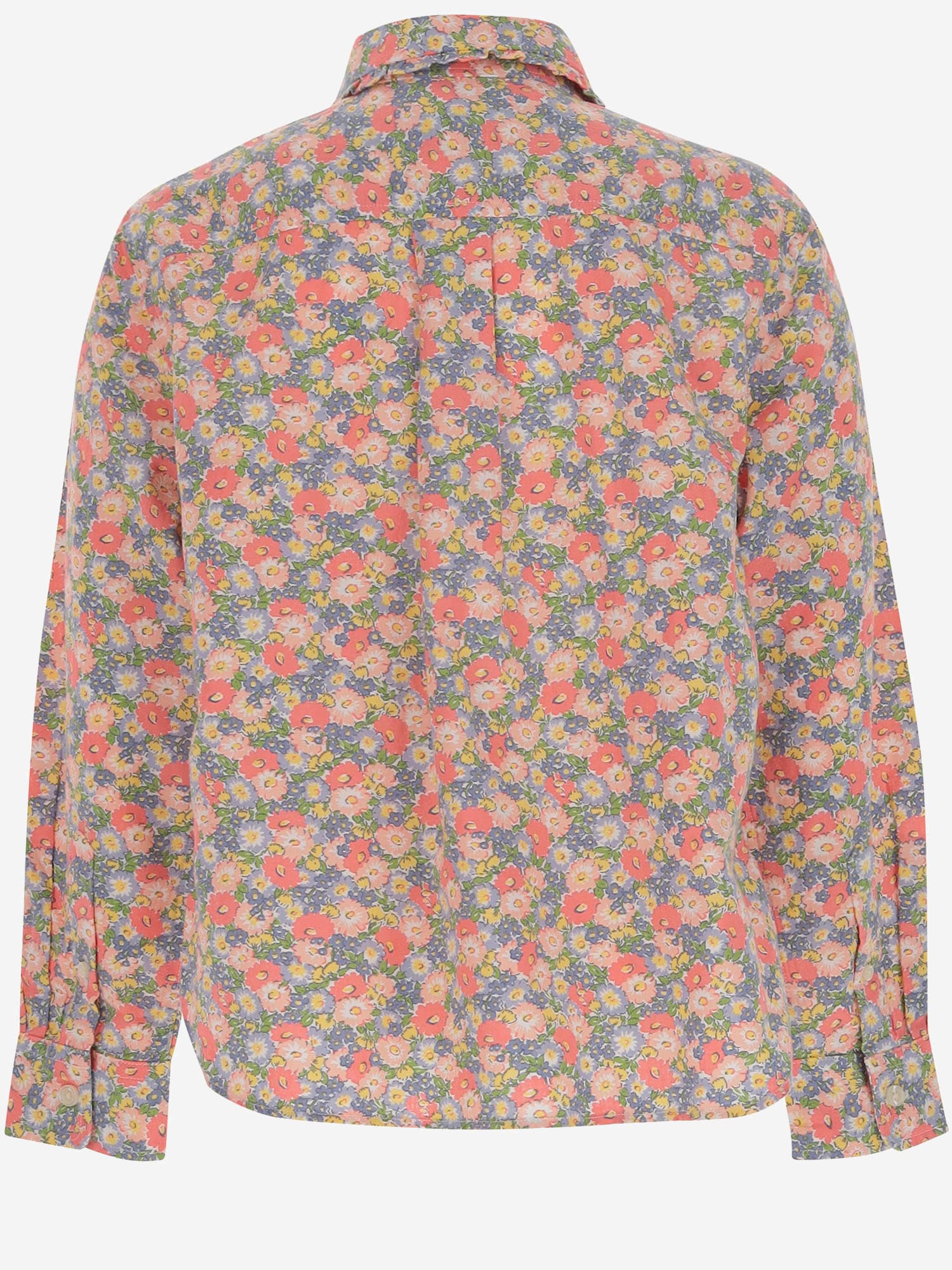 Polo Ralph Lauren Linen And Cotton Shirt With Floral Pattern In Red
