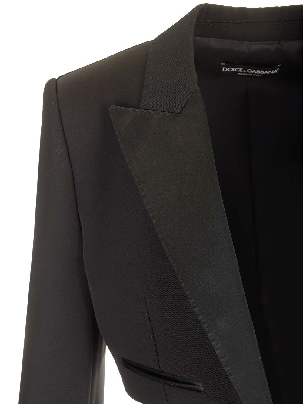 Shop Dolce & Gabbana Tuxedo Blazer In Black