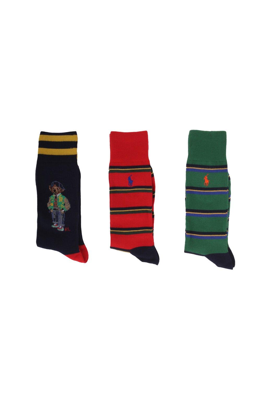 Striped Three Pack Socks