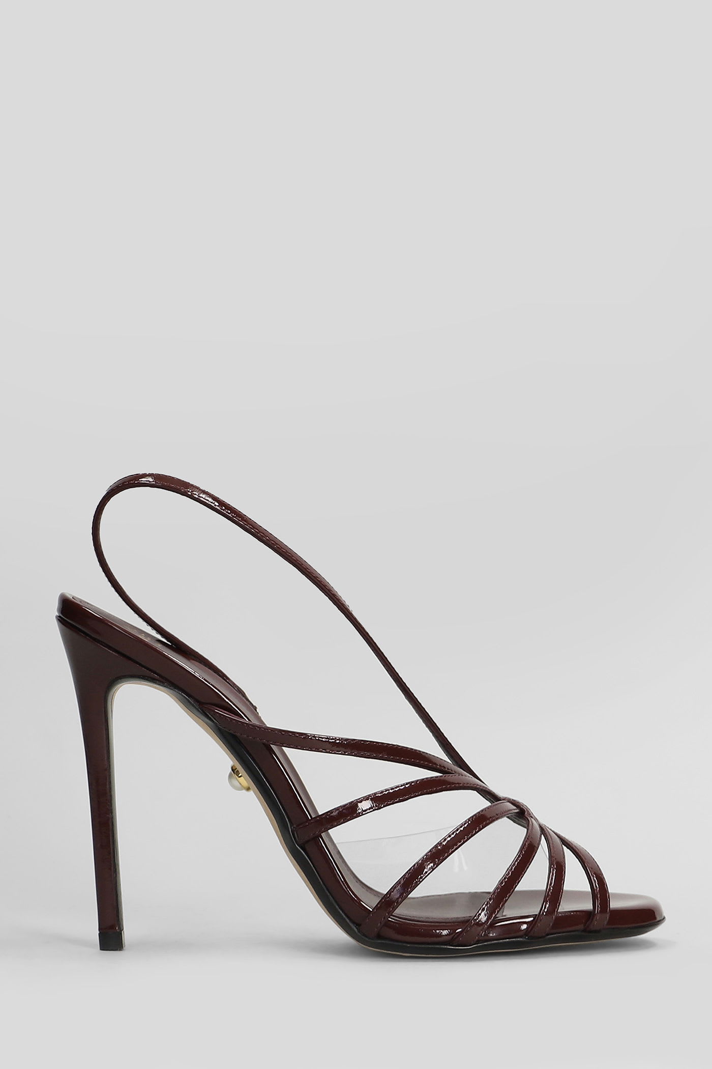 Alevì Star 110 Sandals In Bordeaux Patent Leather In Brown