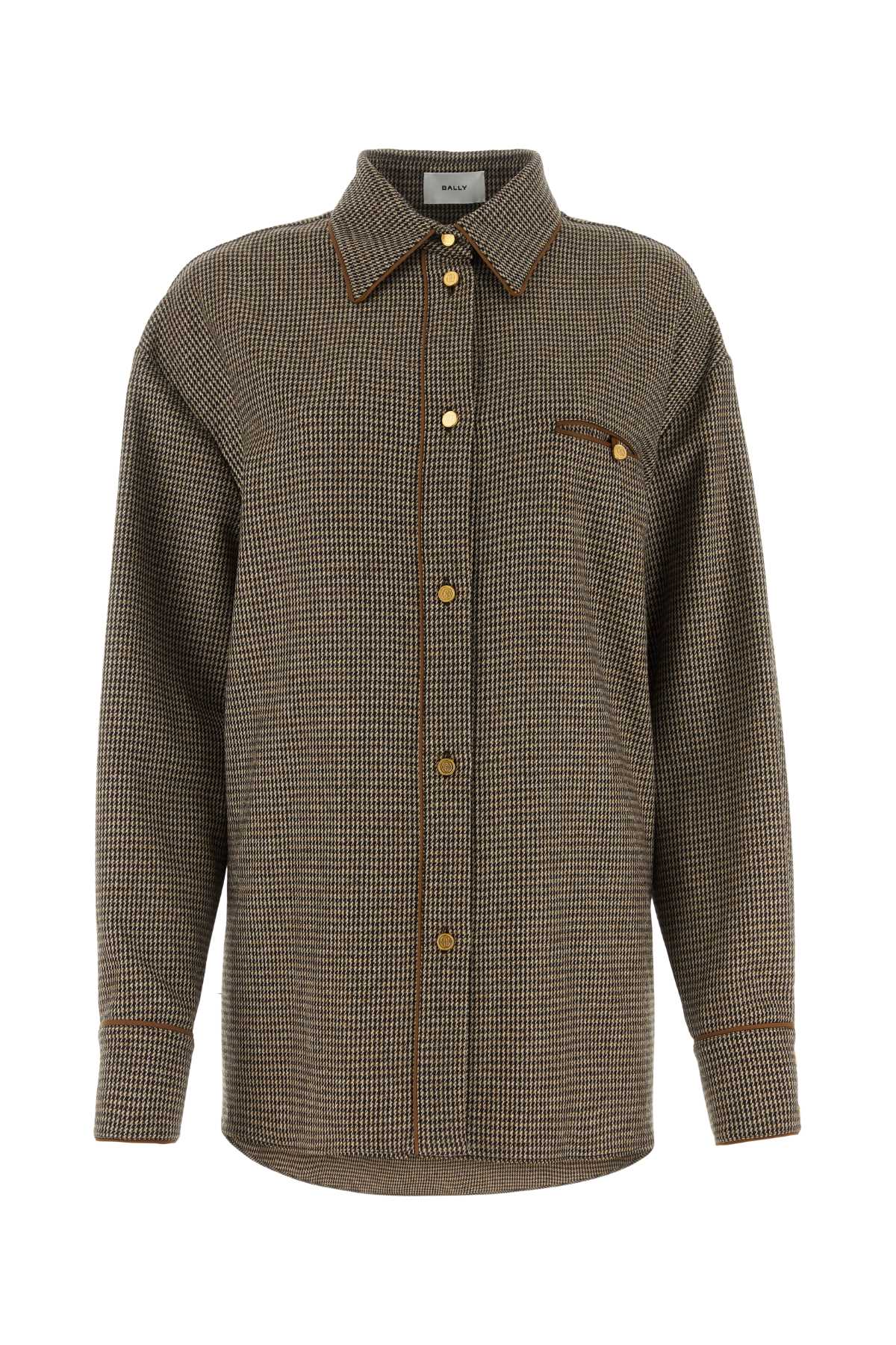 Embroidered Stretch Wool Blend Shirt