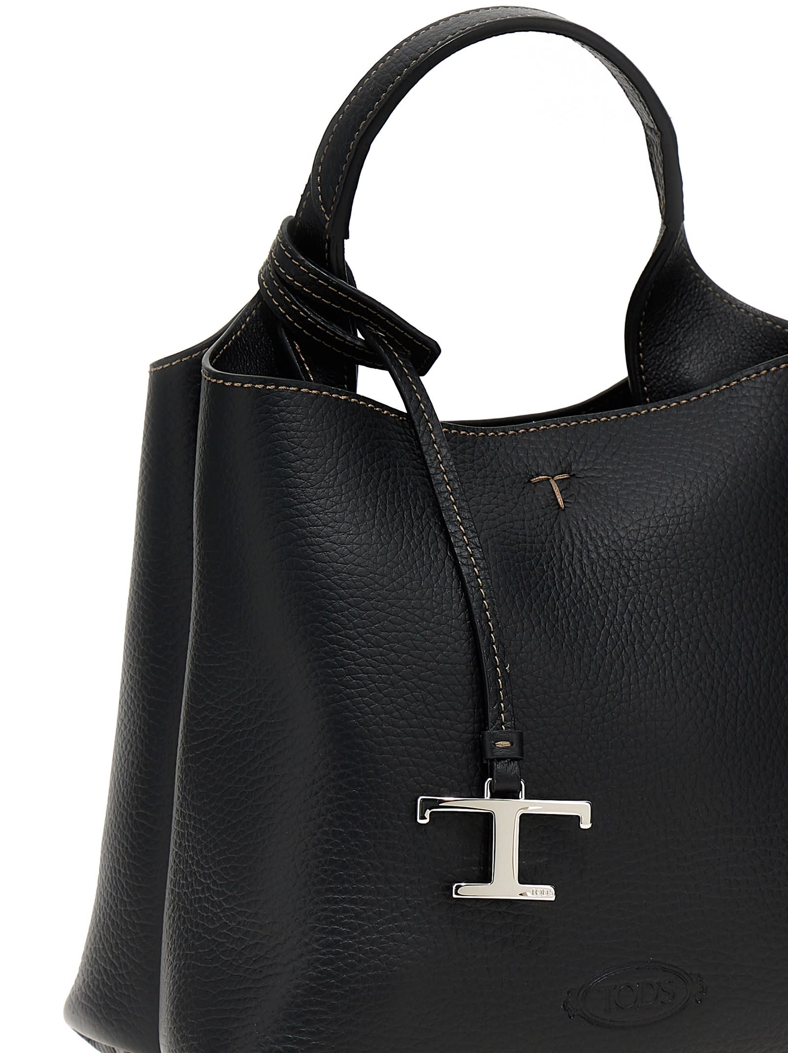 Shop Tod's T Timeless Handbag In Black