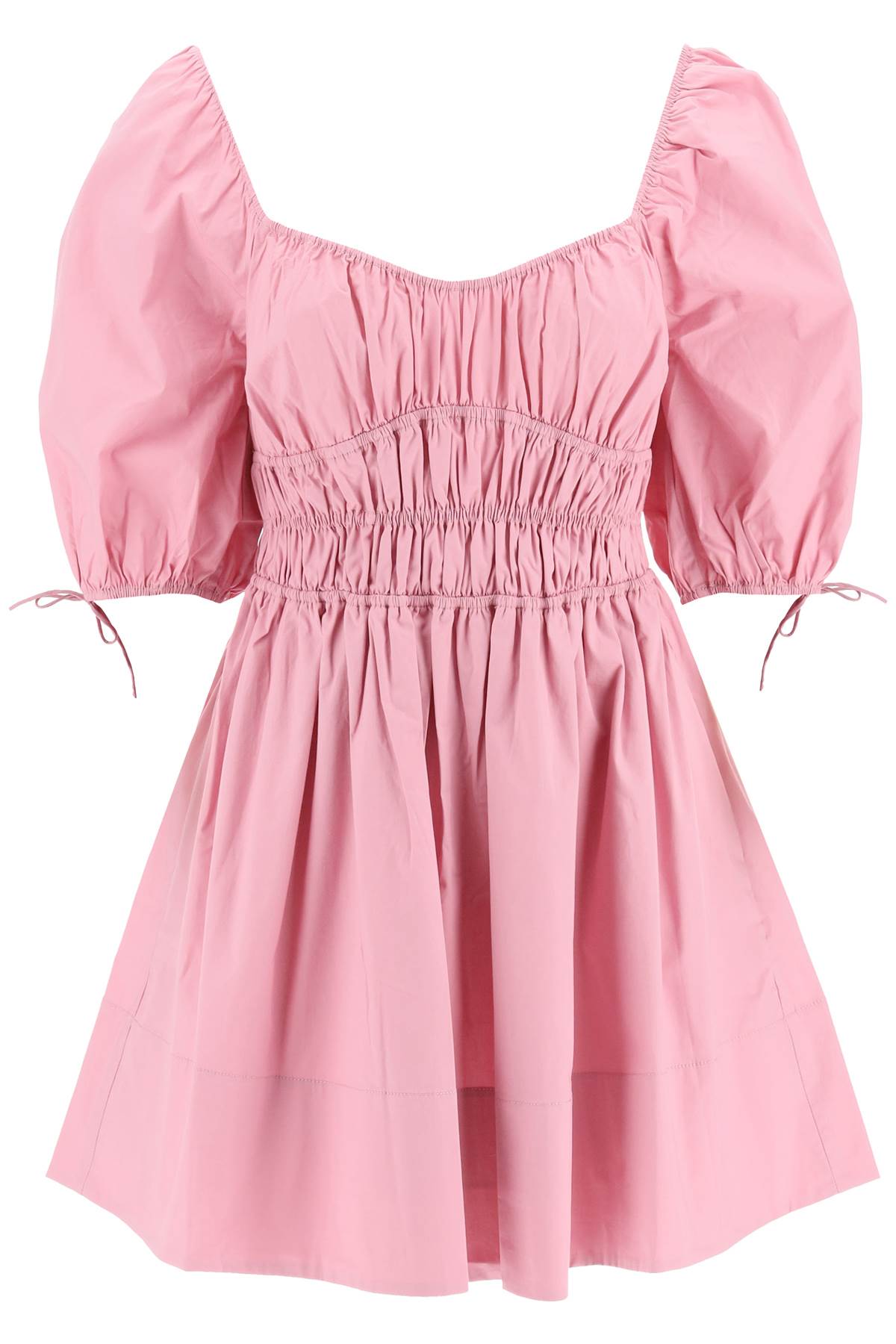 Shop Staud Faye Mini Cotton Dress In Quartz (pink)