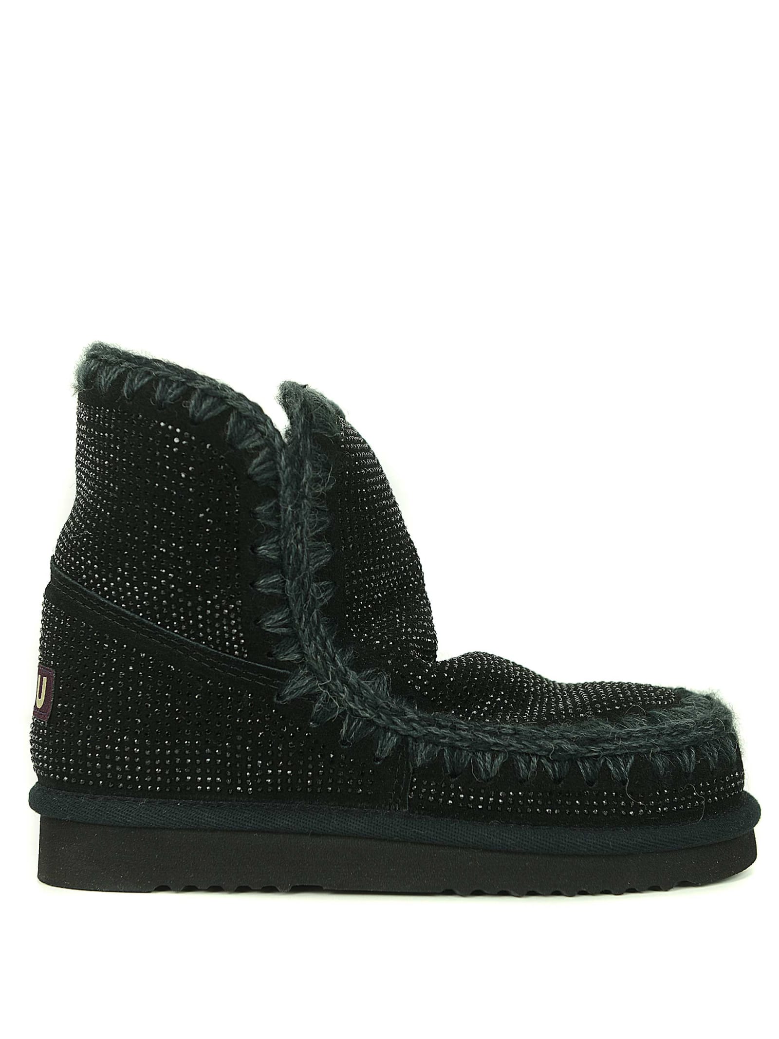 MOU ESKIMO18 FULL HOTFIX SUEDE ANKLE BOOTS,FW101039A BKB