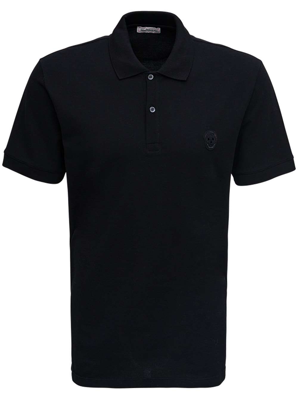 Alexander McQueen Black Cotton Polo Shirt With Logo