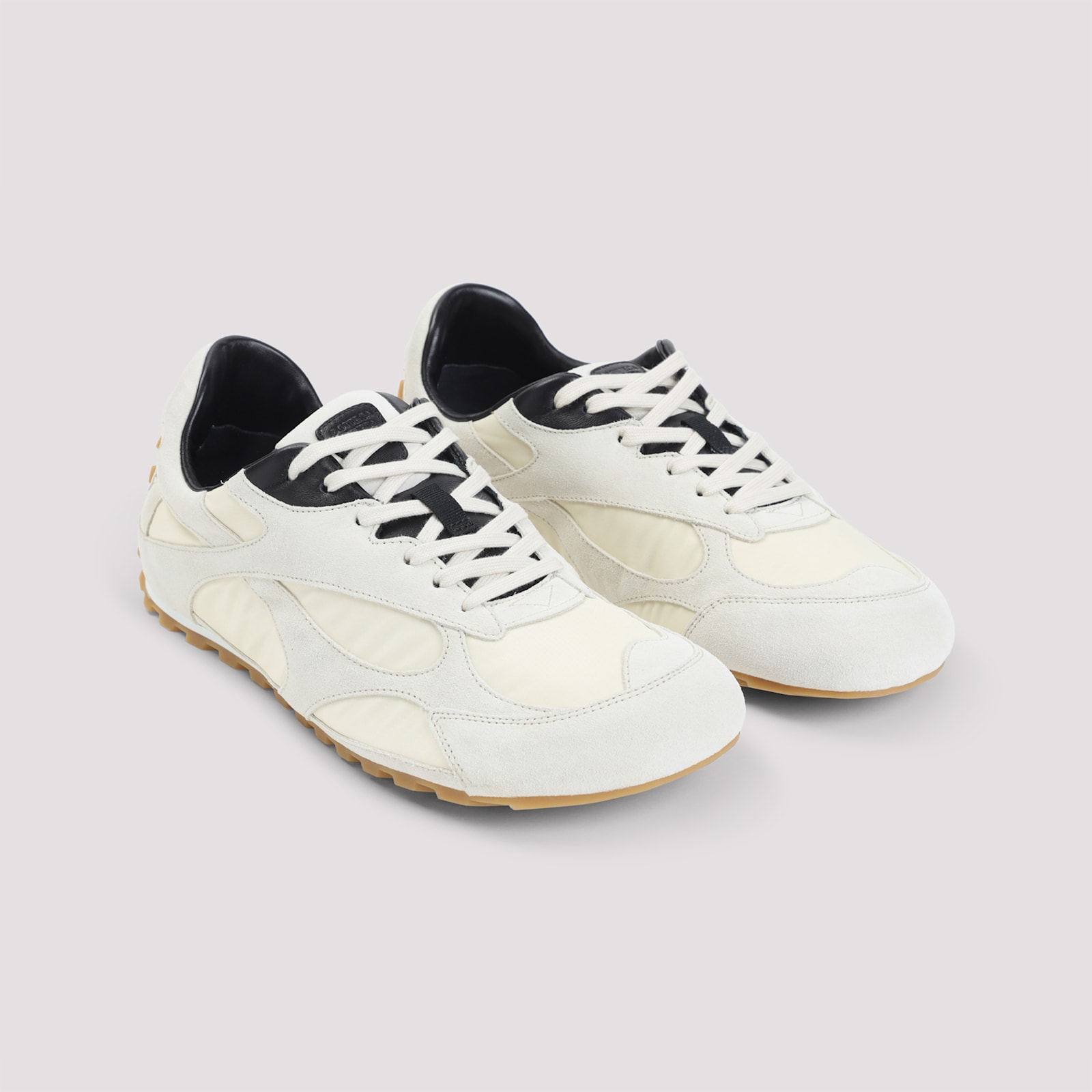 Bottega Veneta Sea Salt Suede And Nylon Orbit Flash Sneakers In Multi
