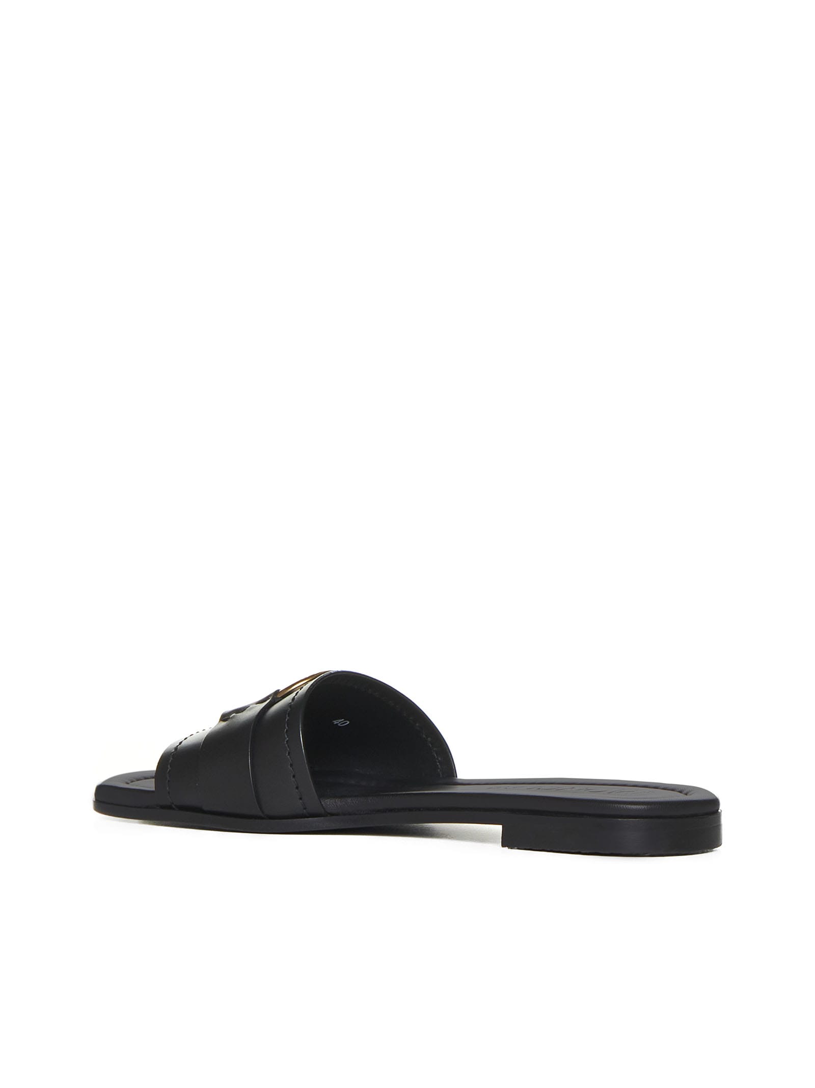 Shop Moncler Sandals In Nero