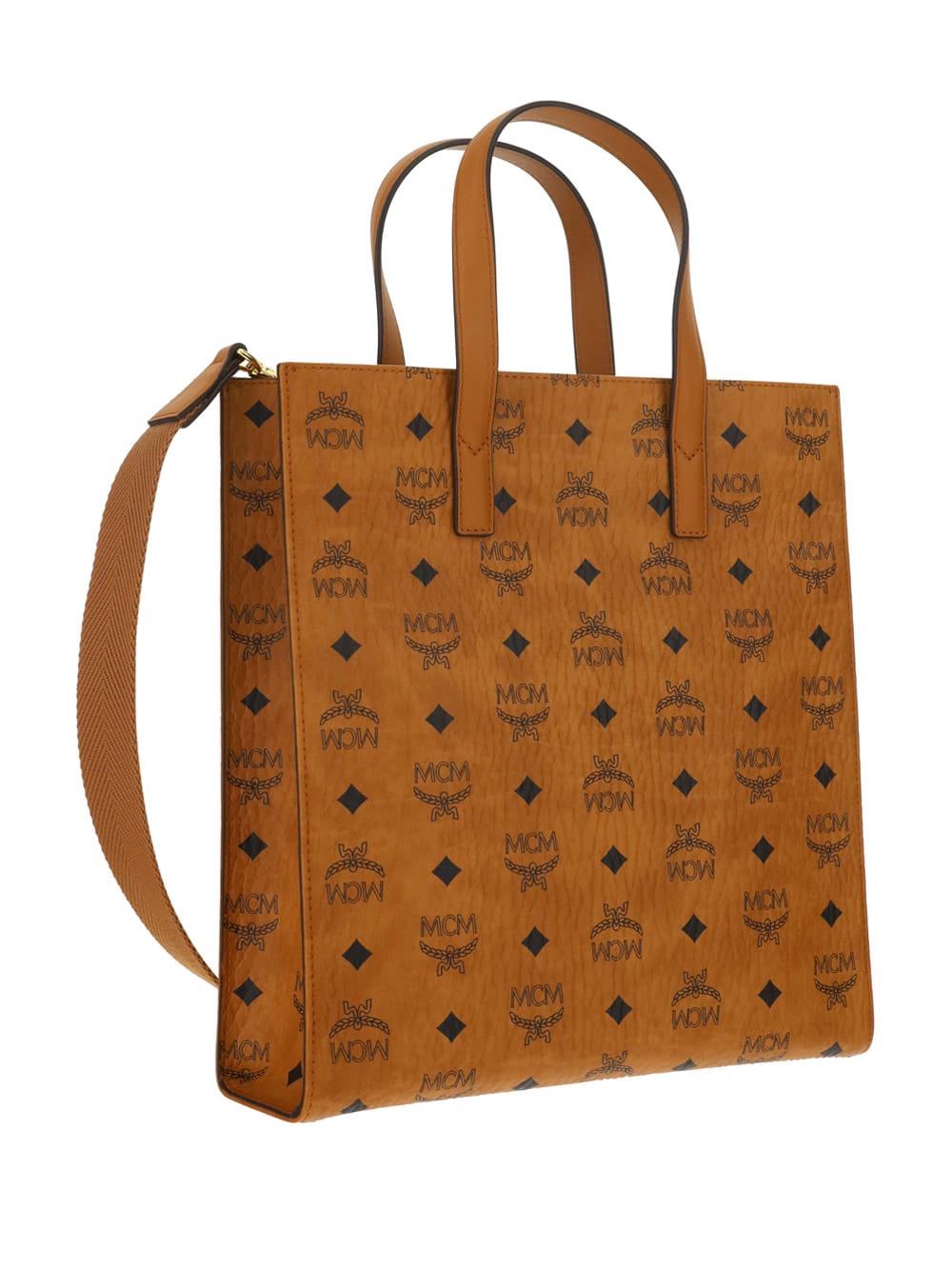 Mcm Small Aren Monogram-pattern Tote Bag