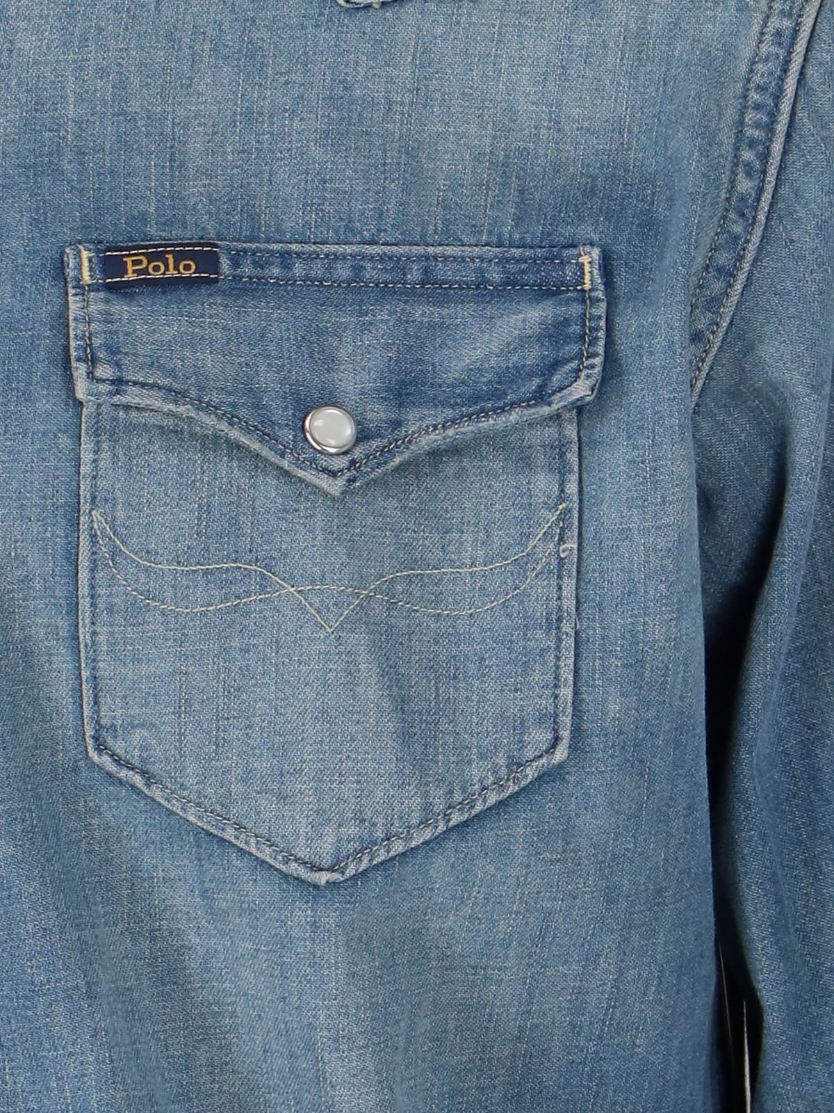 Shop Polo Ralph Lauren Denim Shirt In Blue