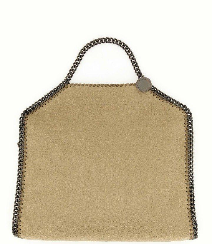 Shop Stella Mccartney Falabella Fold-over Tote Bag In Kaki