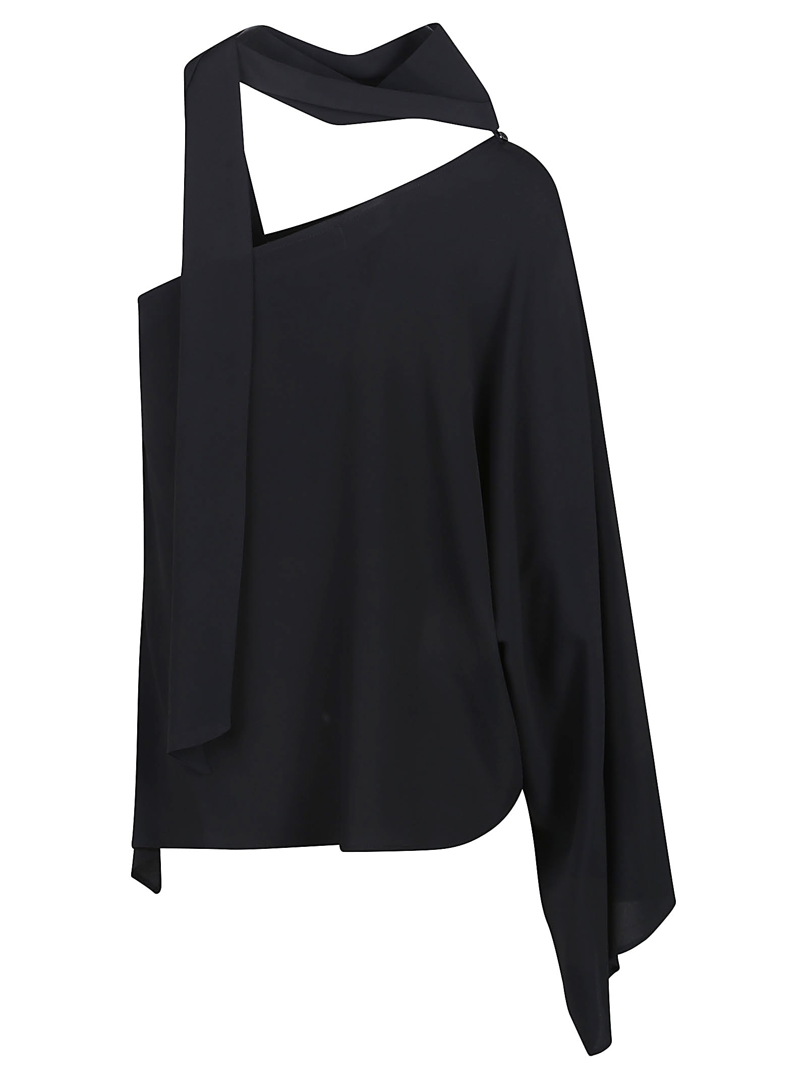 Shop Federica Tosi One Shoulder Blouse In Nero