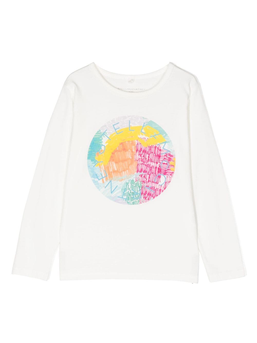 Stella Mccartney Kids'  T-shirt Bianca In Jersey Di Cotone Bambina In Bianco
