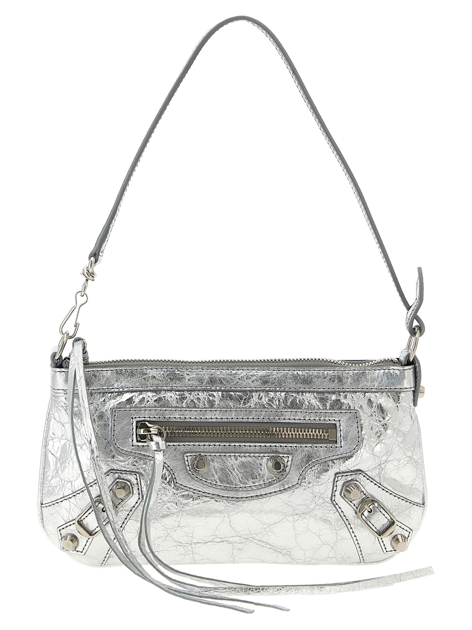 Balenciaga Urban Chic Clutch Bag Adjustable Strap In Silver