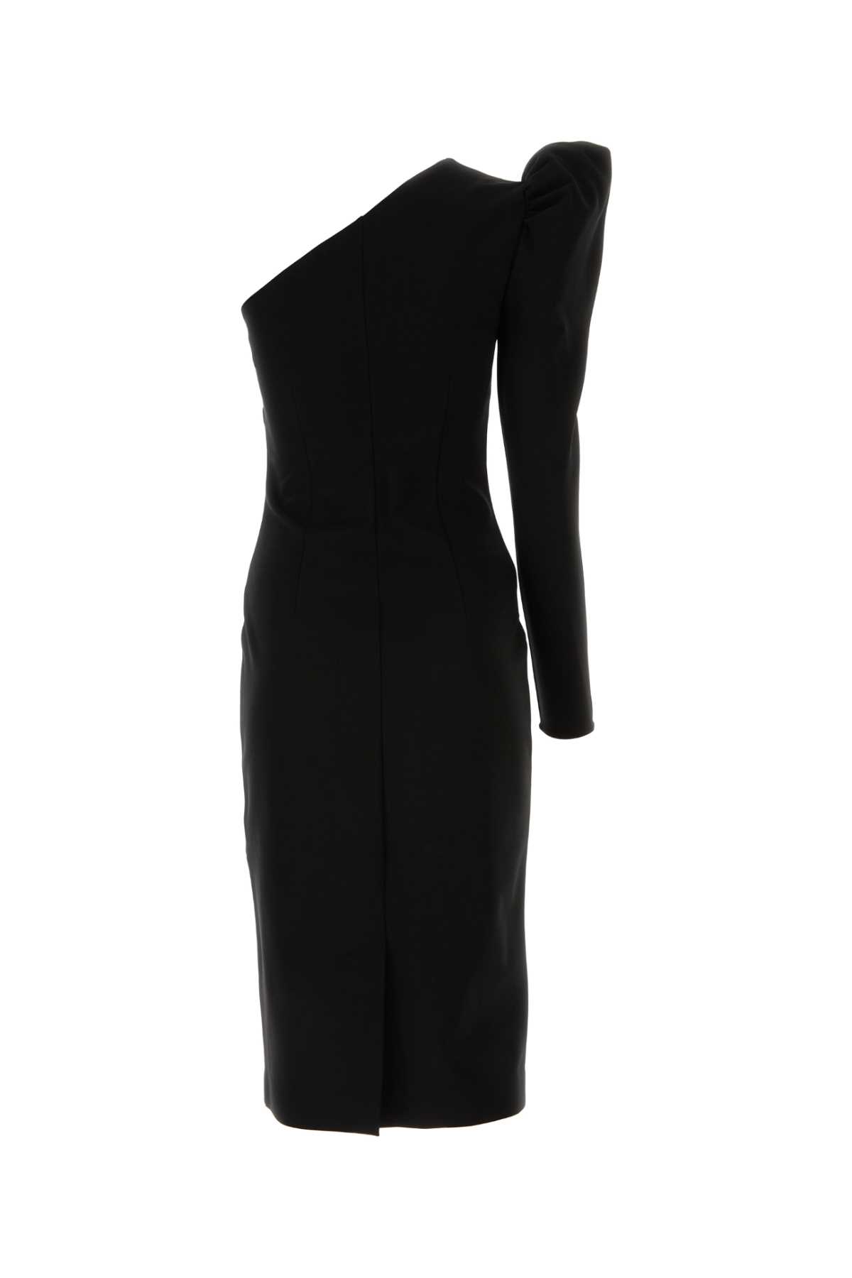 Shop Max Mara Black Stretch Viscose Blend Falda Dress In Nero