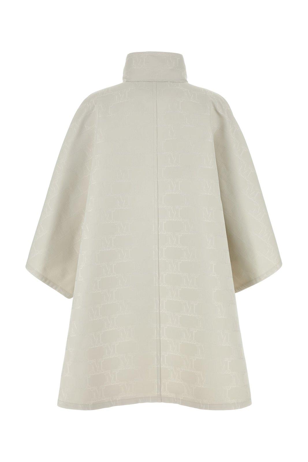 Shop Max Mara Monogrammed Button-up Coat In White