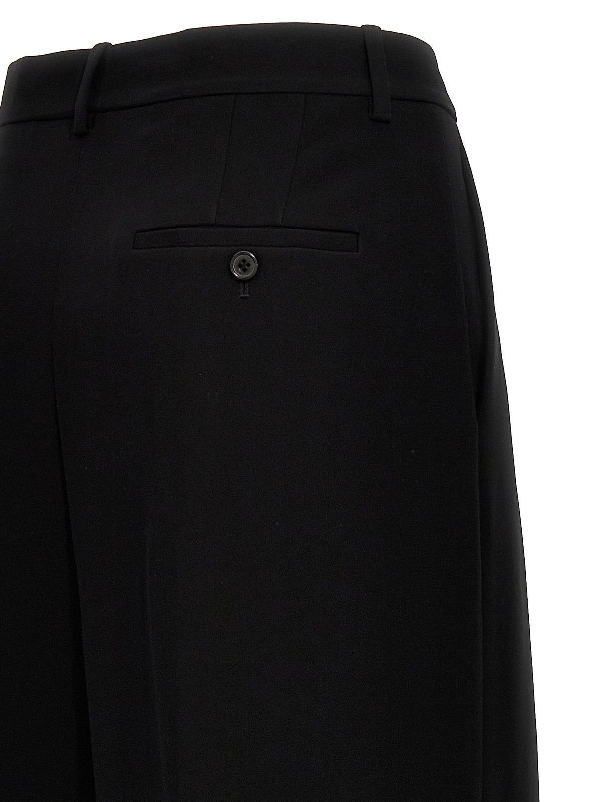 Shop Theory High-rise Wide Leg Trousers In Black