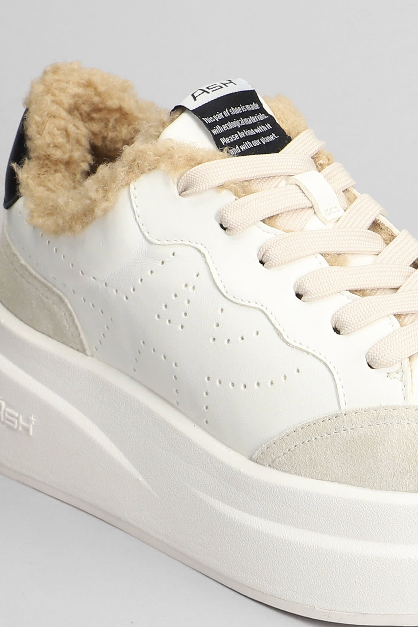 Shop Ash Impulsfur Sneakers In White Suede And Leather