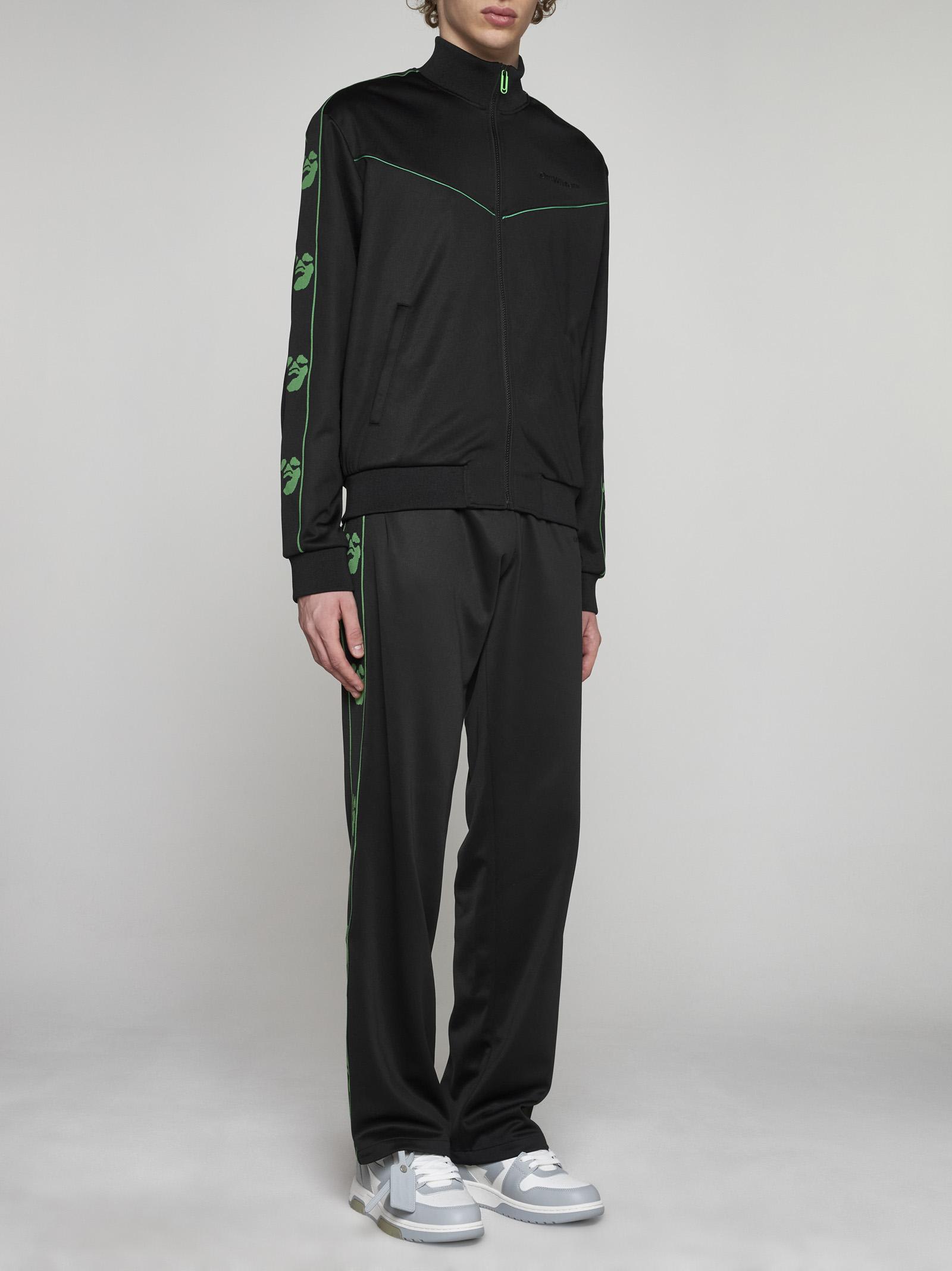 Shop Off-white Ow Face Cotton-blend Track Pants In Black