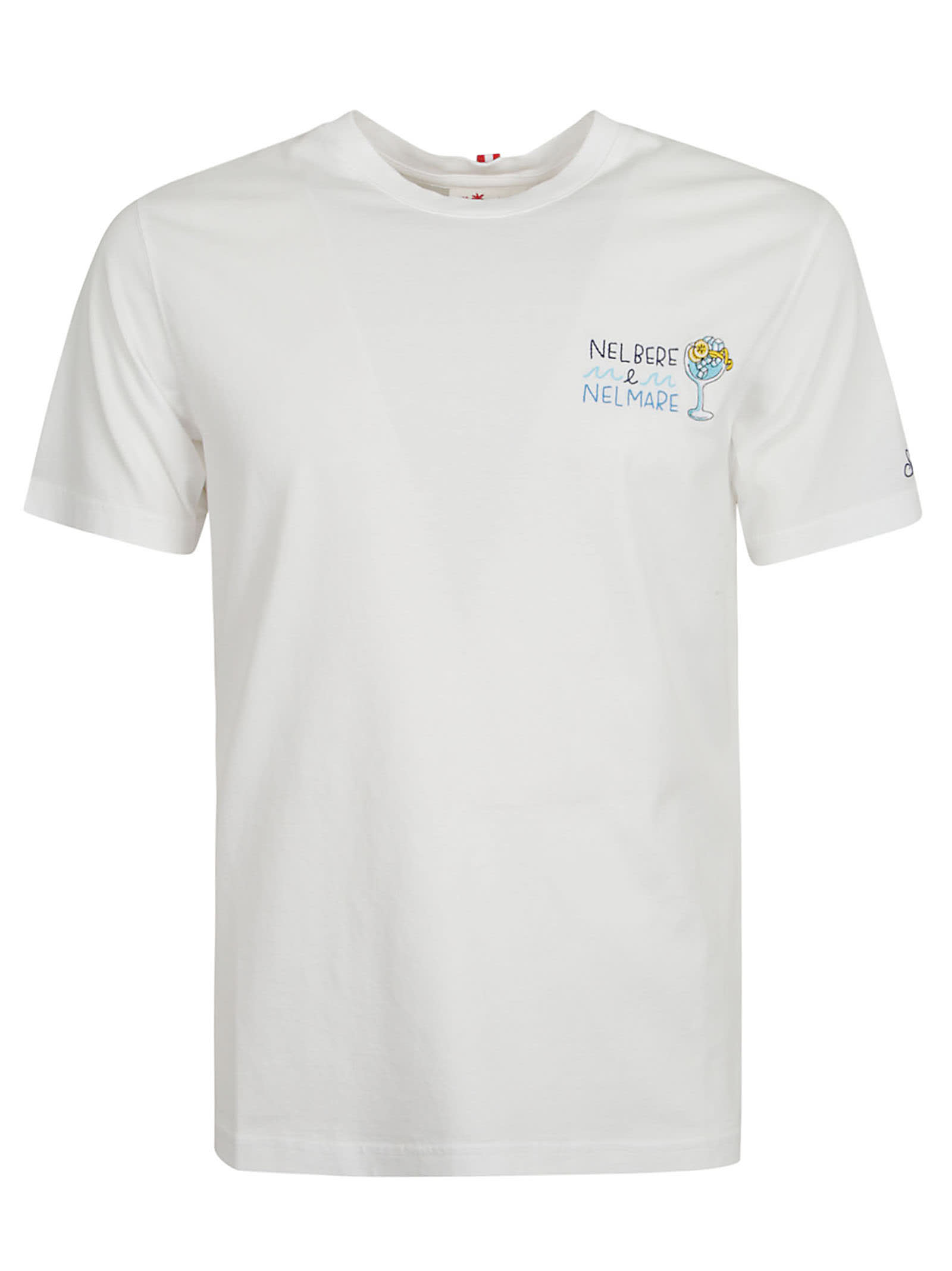 Shop Mc2 Saint Barth Logo Embroidered Regular T-shirt In Bere Mare