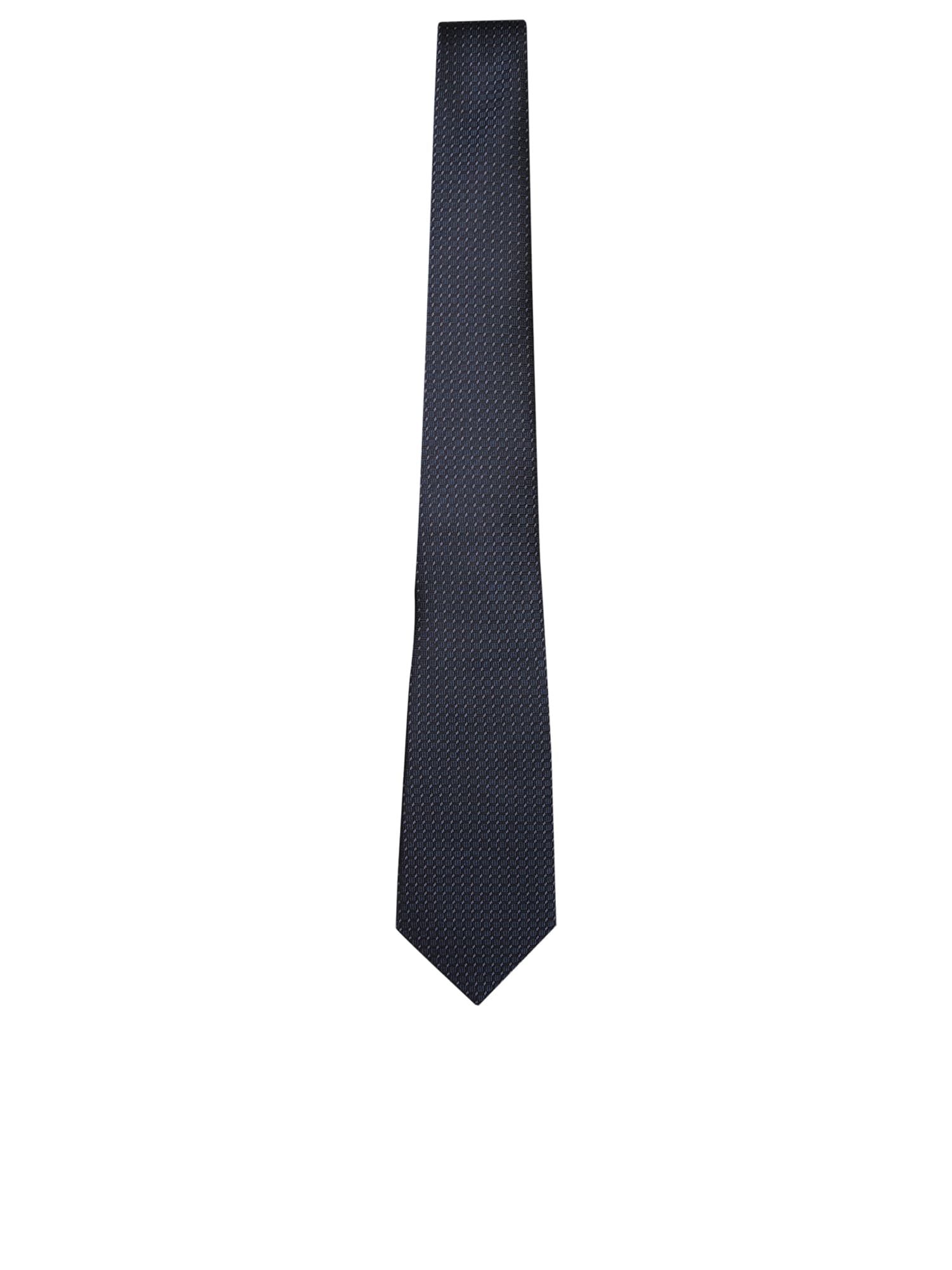 Shop Canali Blue Silk Micro-pattern Tie