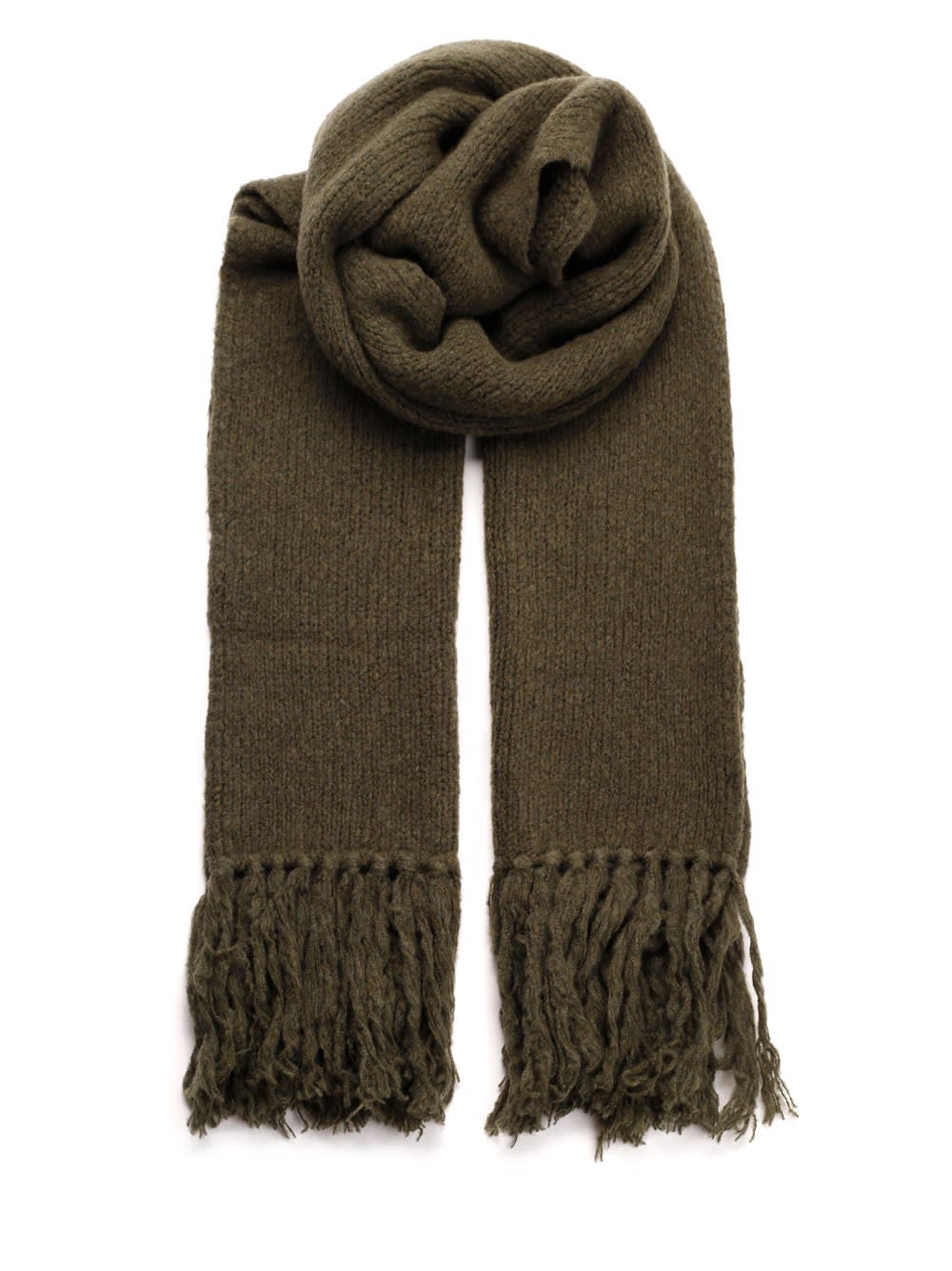 Shop Lardini Knitted Scarf In Green