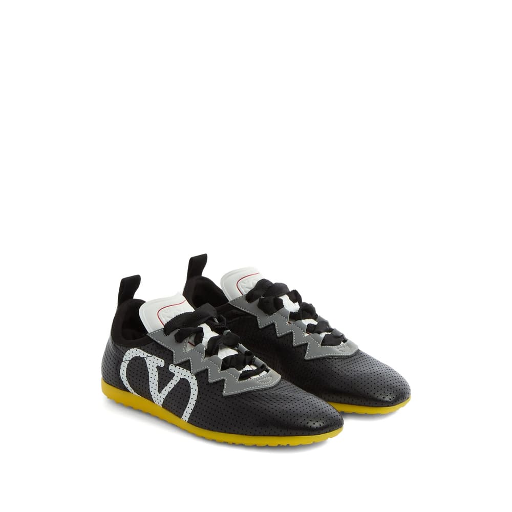 Valentino Garavani Valentino Chromathon Leather Sneaker In Black