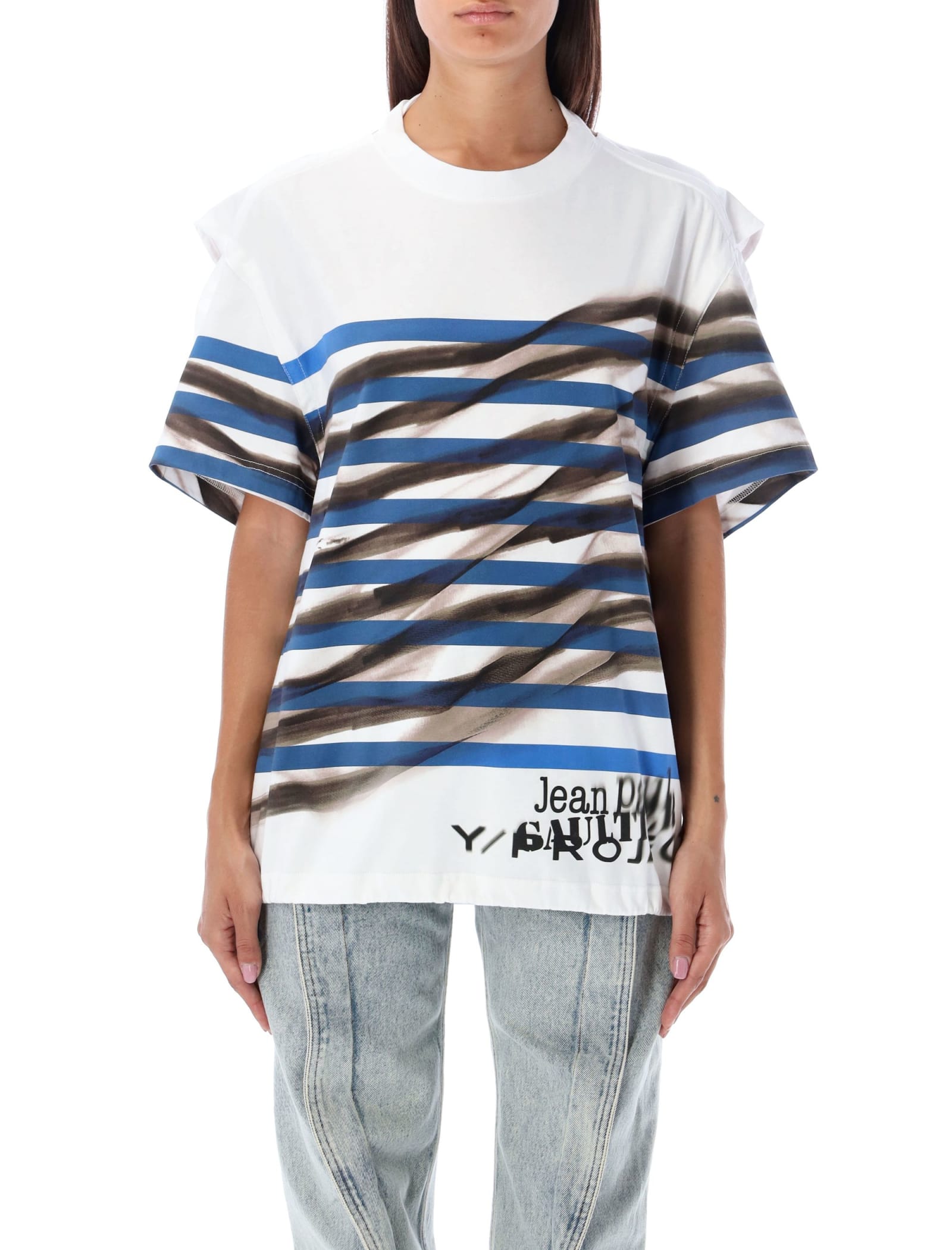 Y/Project Striped T-shirt With Rear Cut-outs