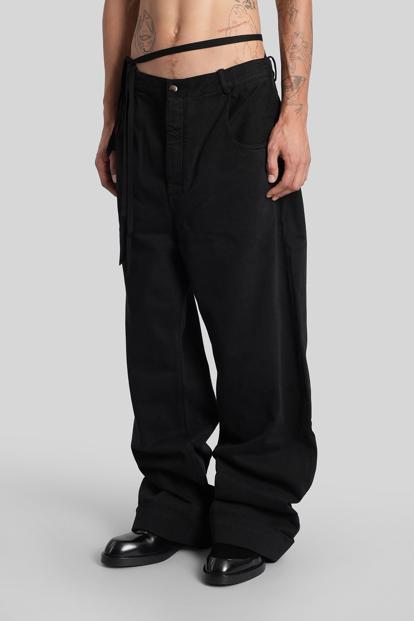 Ann Demeulemeester Michael Jeans In Black Cotton In Black