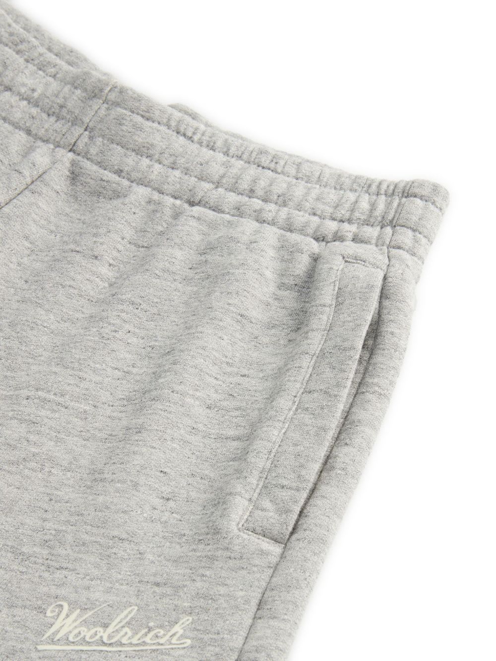 Woolrich Heathered Texture Elasticated Waistband Shorts In Grey