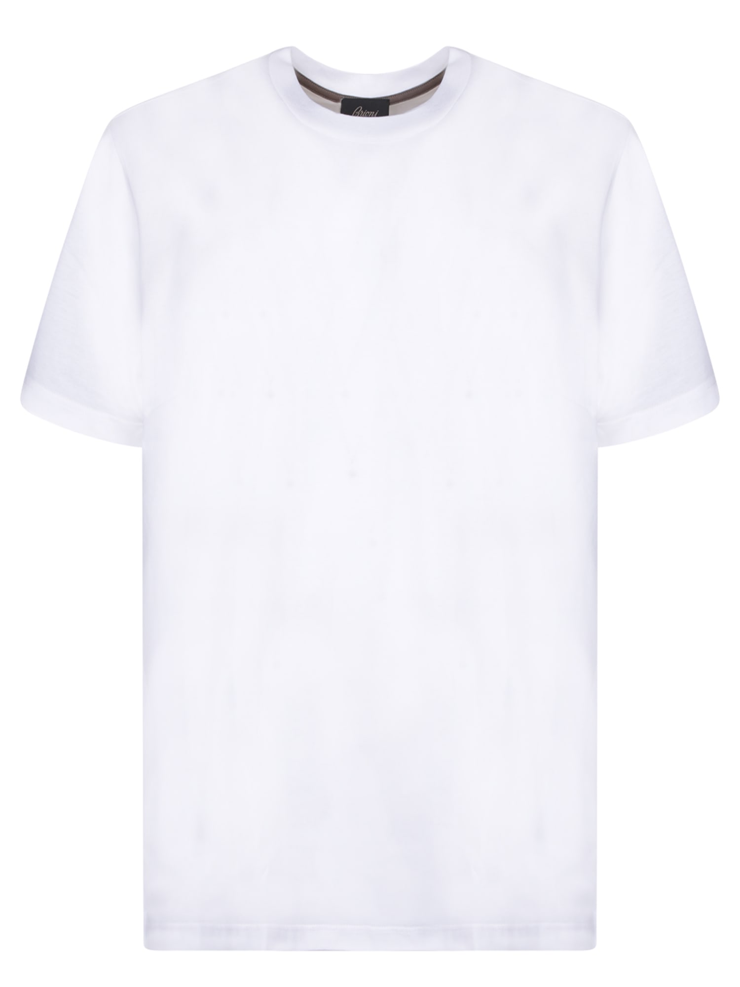 Shop Brioni Golf Logo White Polo Shirt