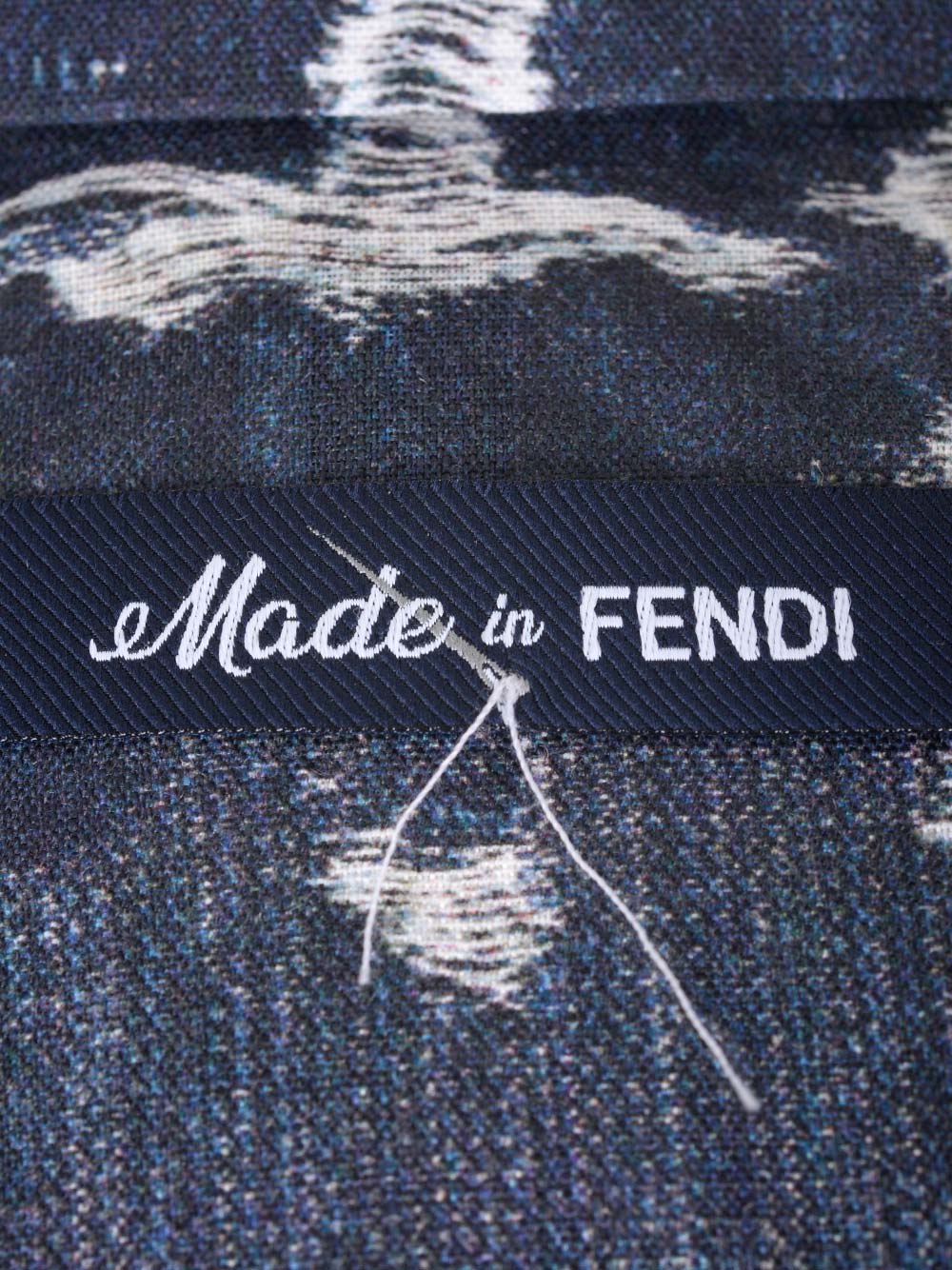 Shop Fendi Blue Linen Shirt