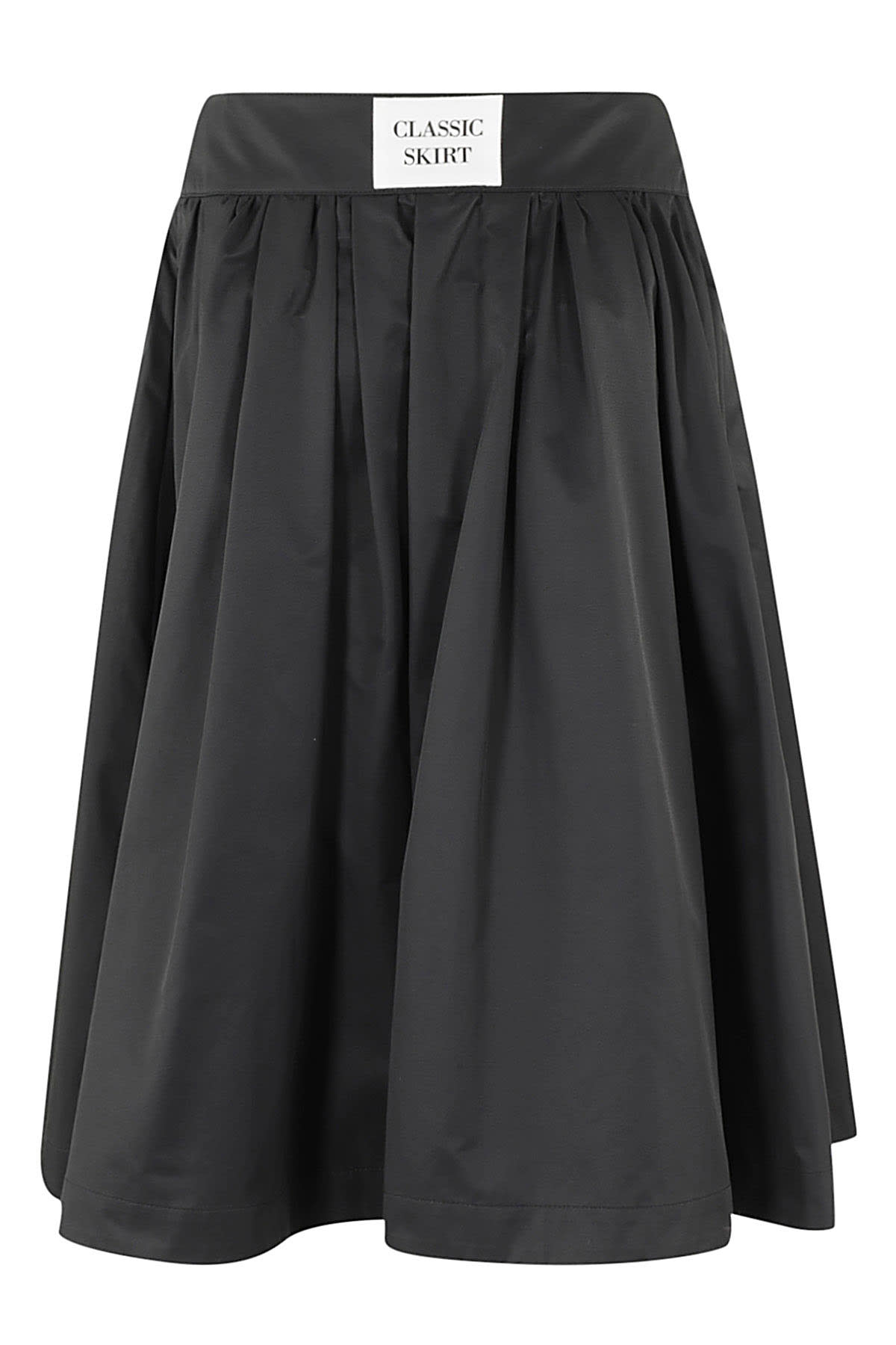Moschino Flared High Waist Pleated Midi Skirt In Black