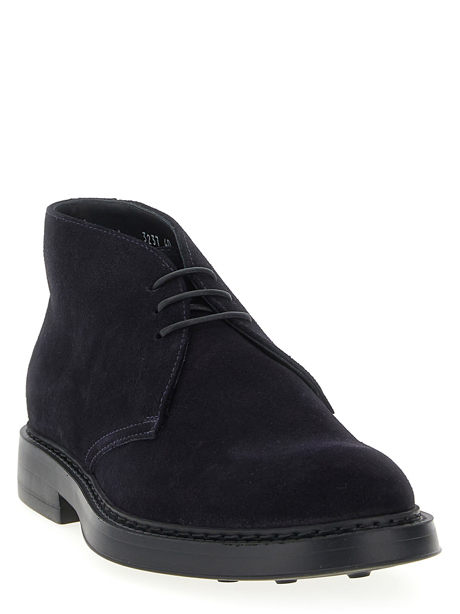 Doucal's Suede Chukka Boot With Round Toe In Blue