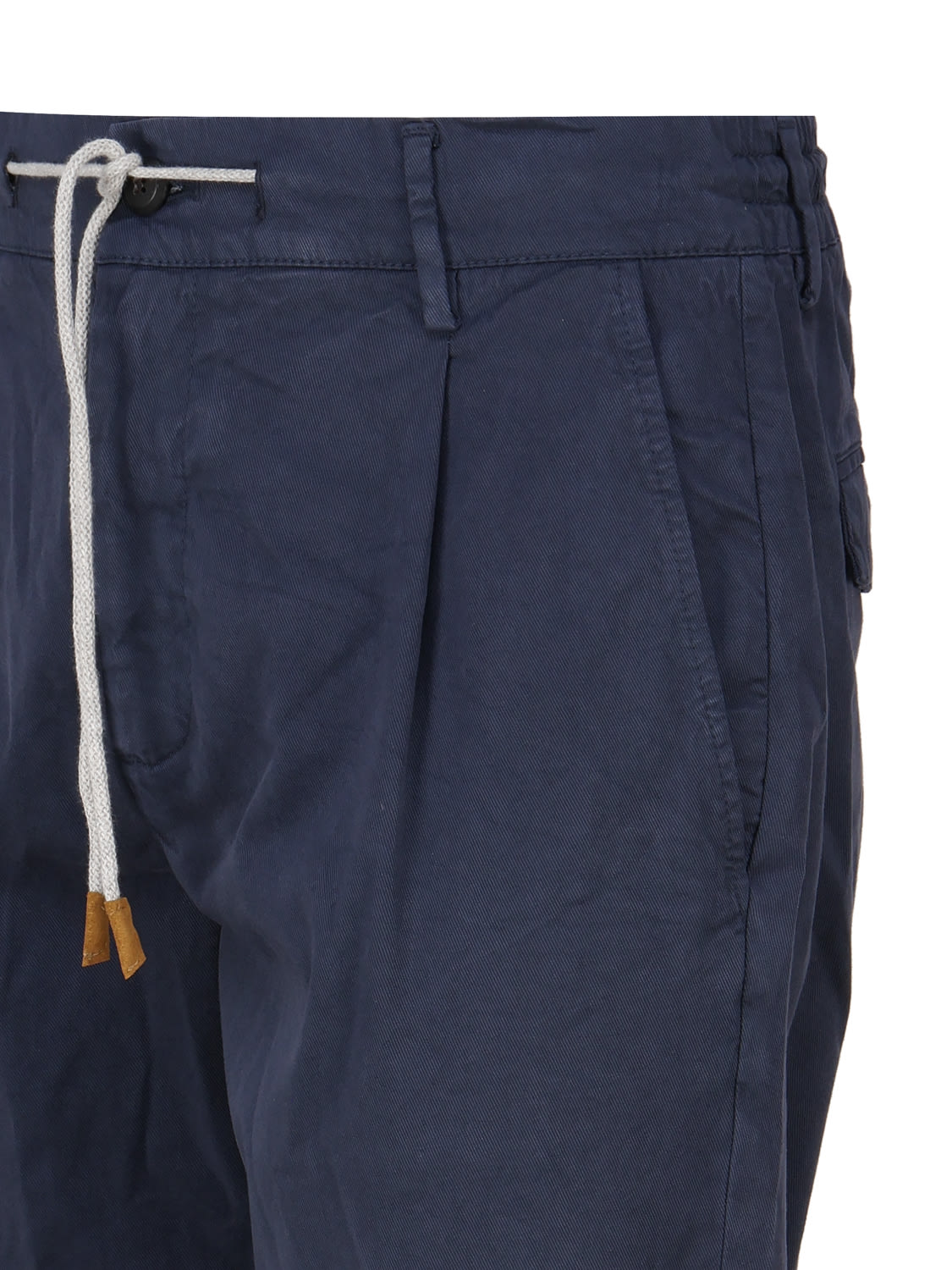 Shop Eleventy Drawstring Trousers In Blue