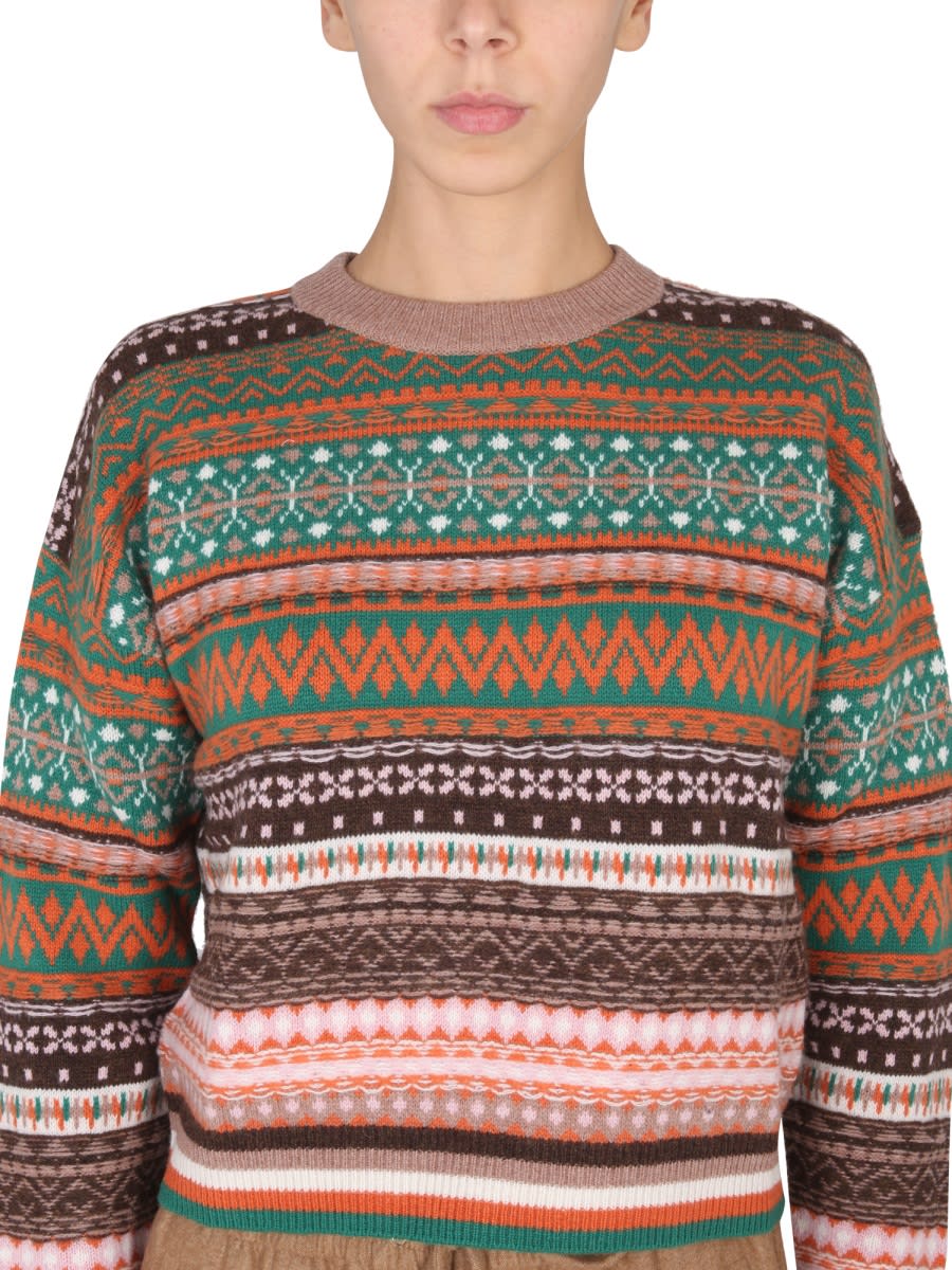 Shop Ballantyne Multicolor Crewneck Sweater In Multicolour