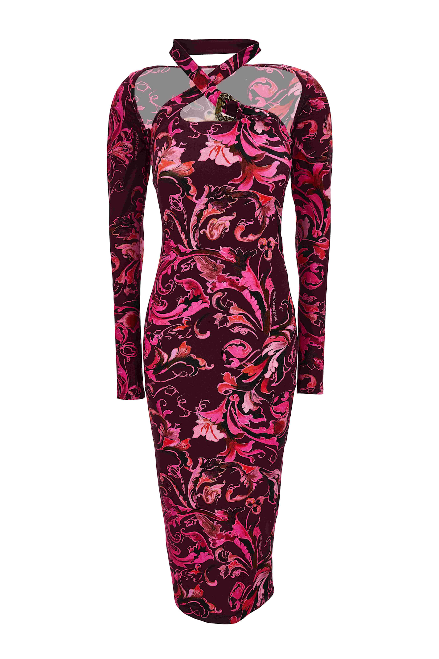 Versace Jeans Couture Dress With Long Sleeves In Purple