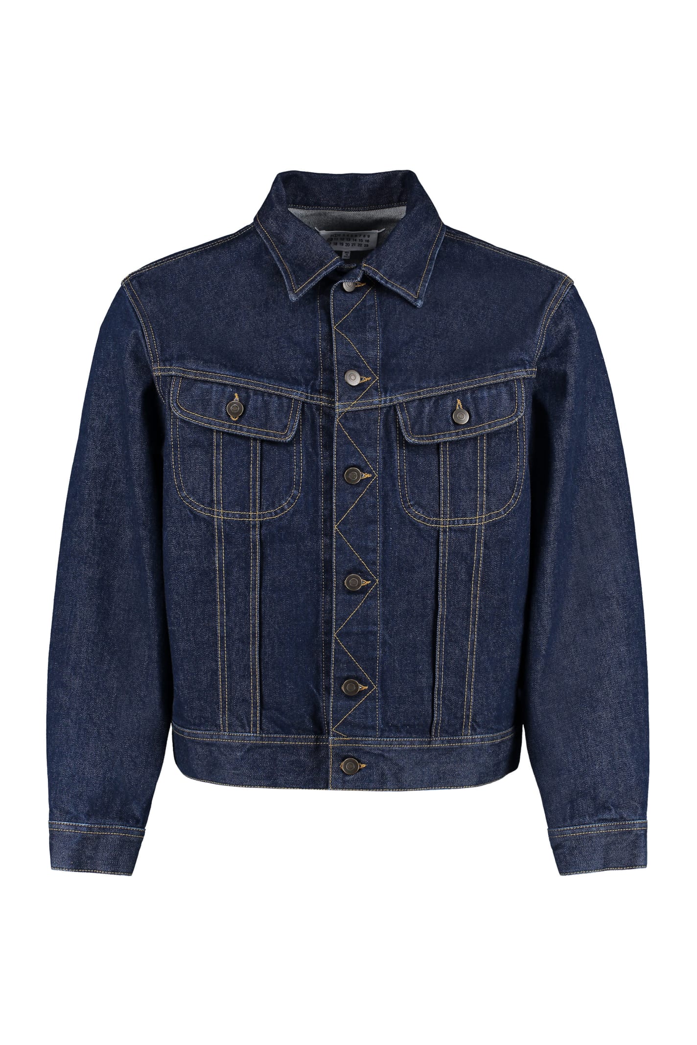 Maison Margiela Blue Zigzag Denim Jacket In Denim