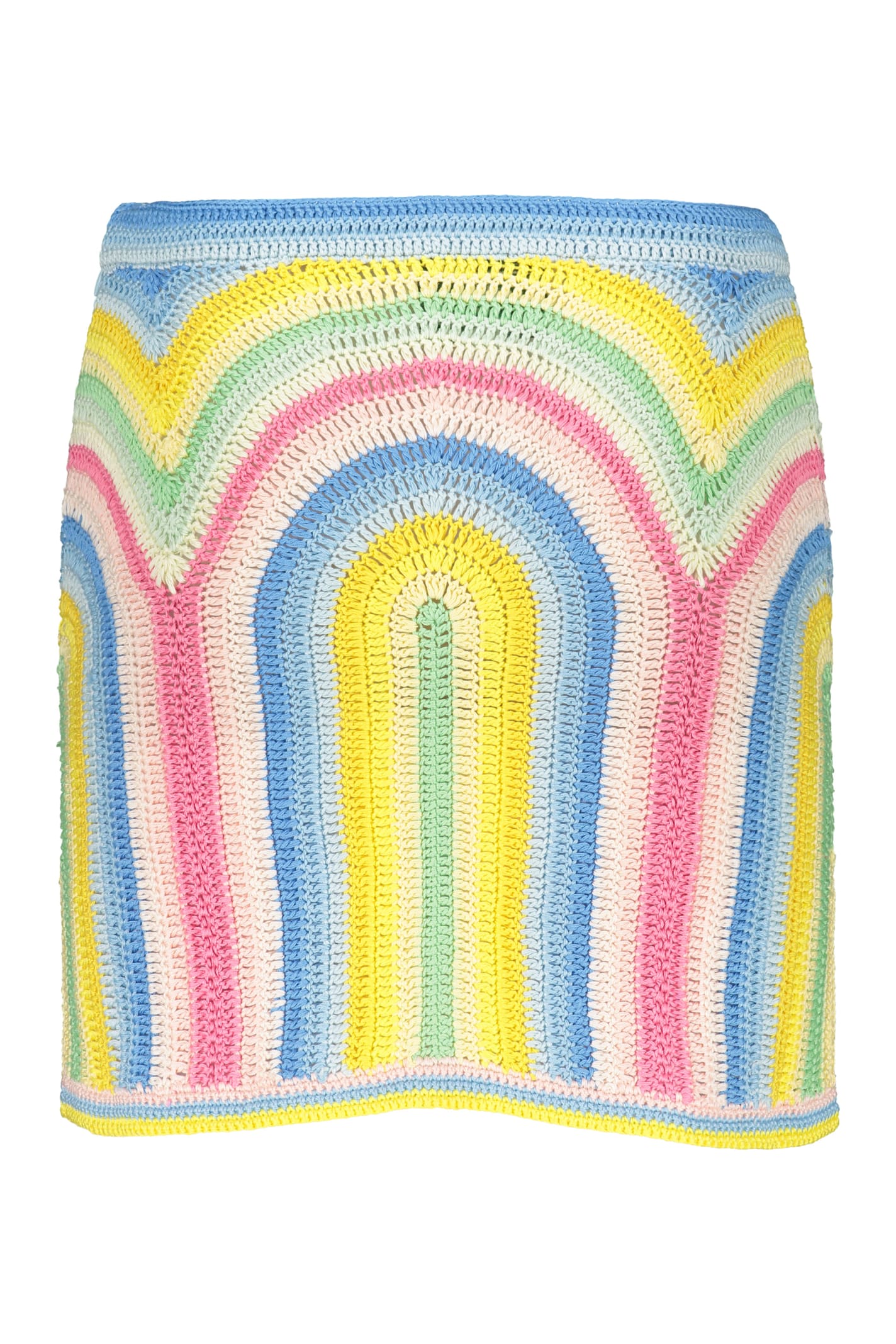 Shop Casablanca Crochet Knit Skirt In Multicolor