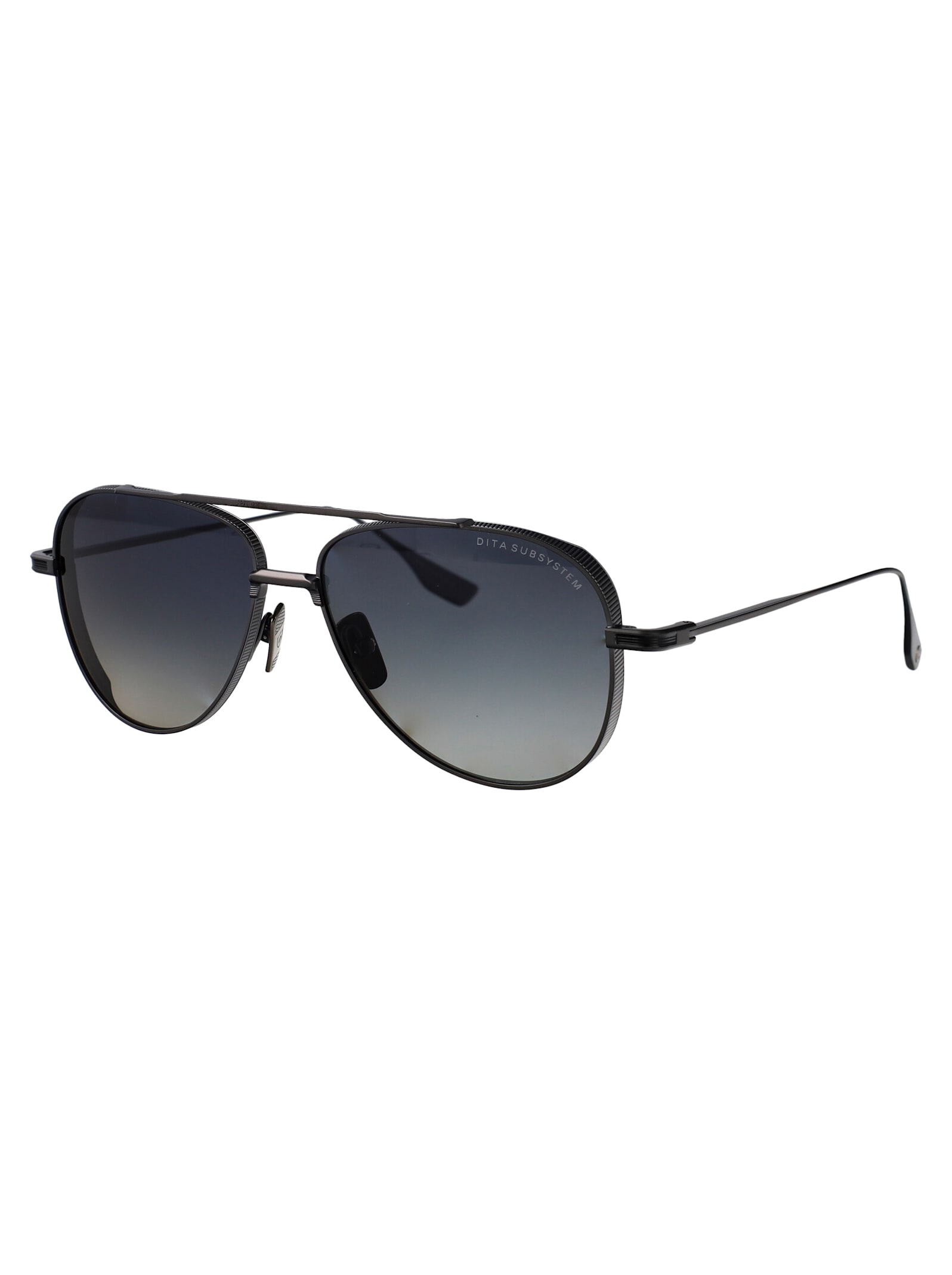Dita Subsystem Sunglasses In Black Iron - Matte Black W Black To Clear Gradient Polarized